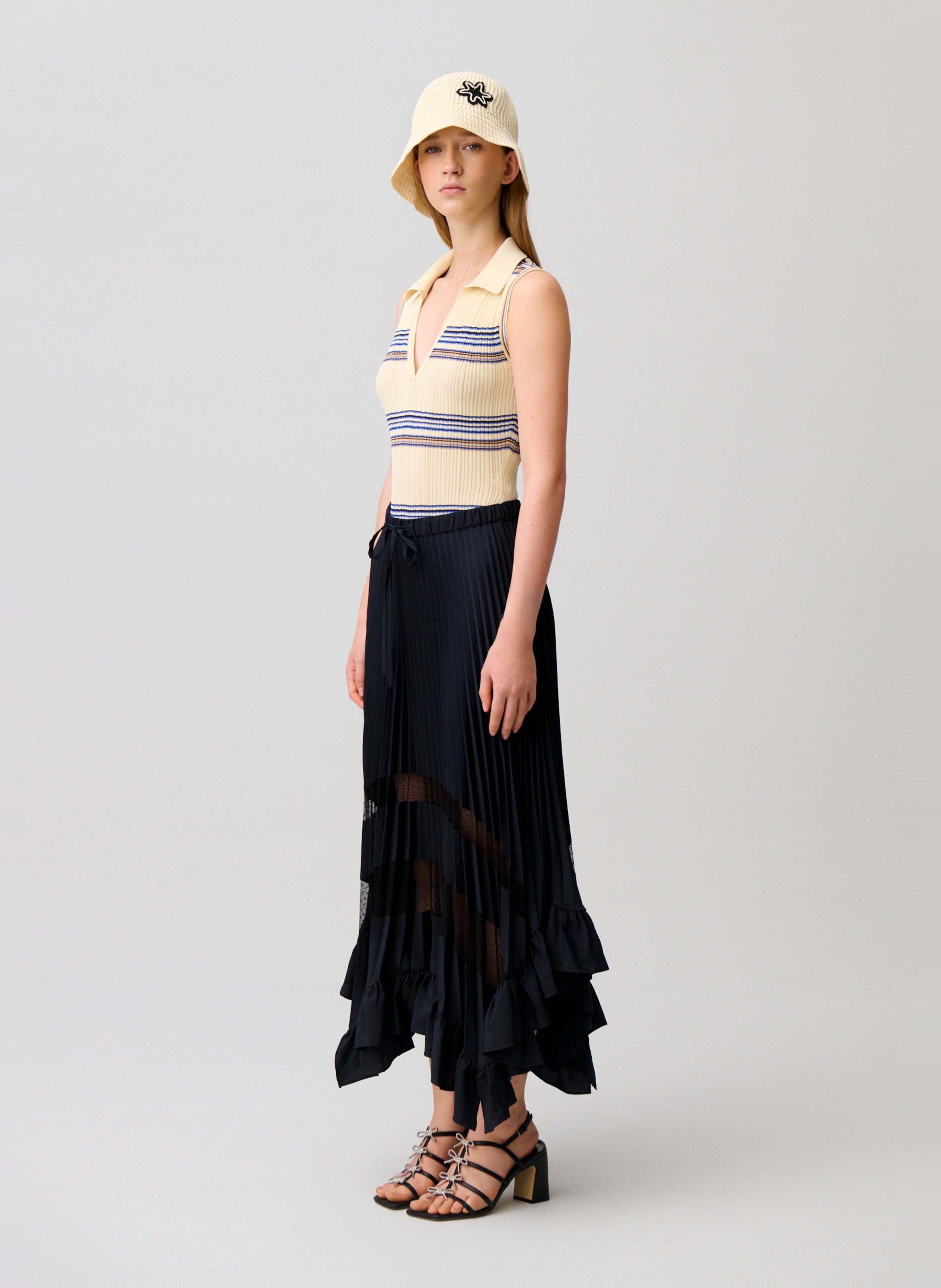 Langer Volantrock CLAUDIE PIERLOT Blau