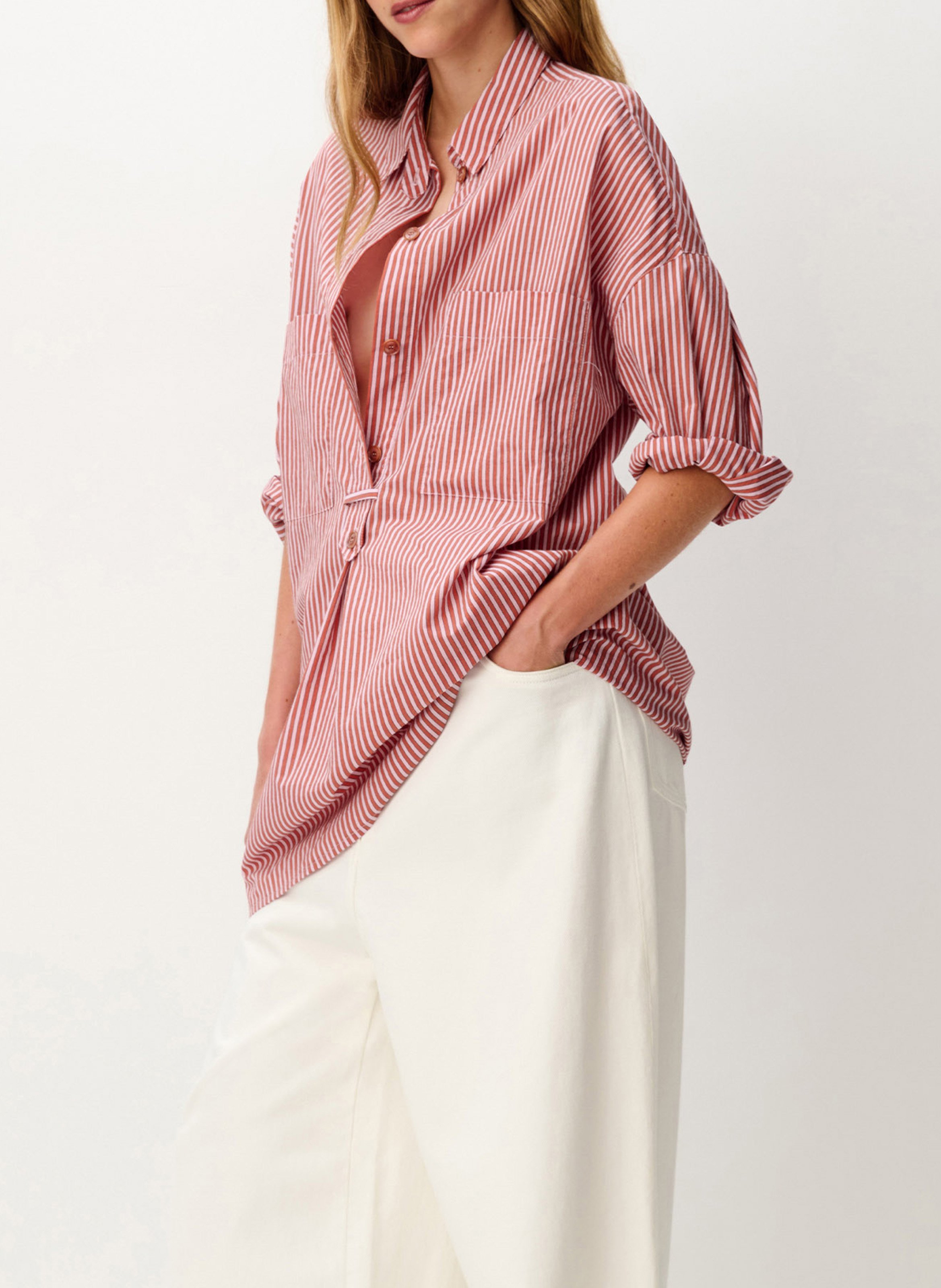 Robe chemise courte rayée SESSUN Rose