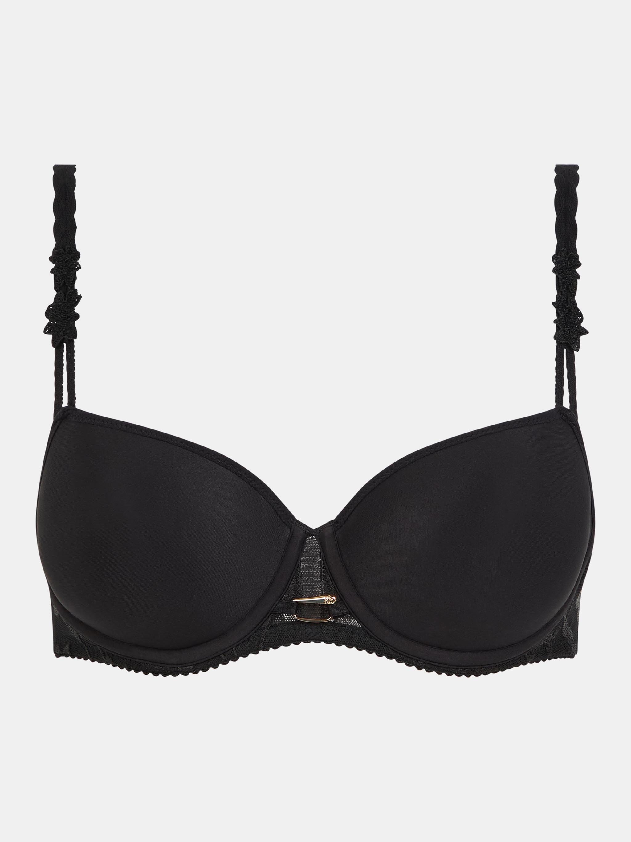 Memory foam balcony bra with floral embroidery CHANTELLE Black