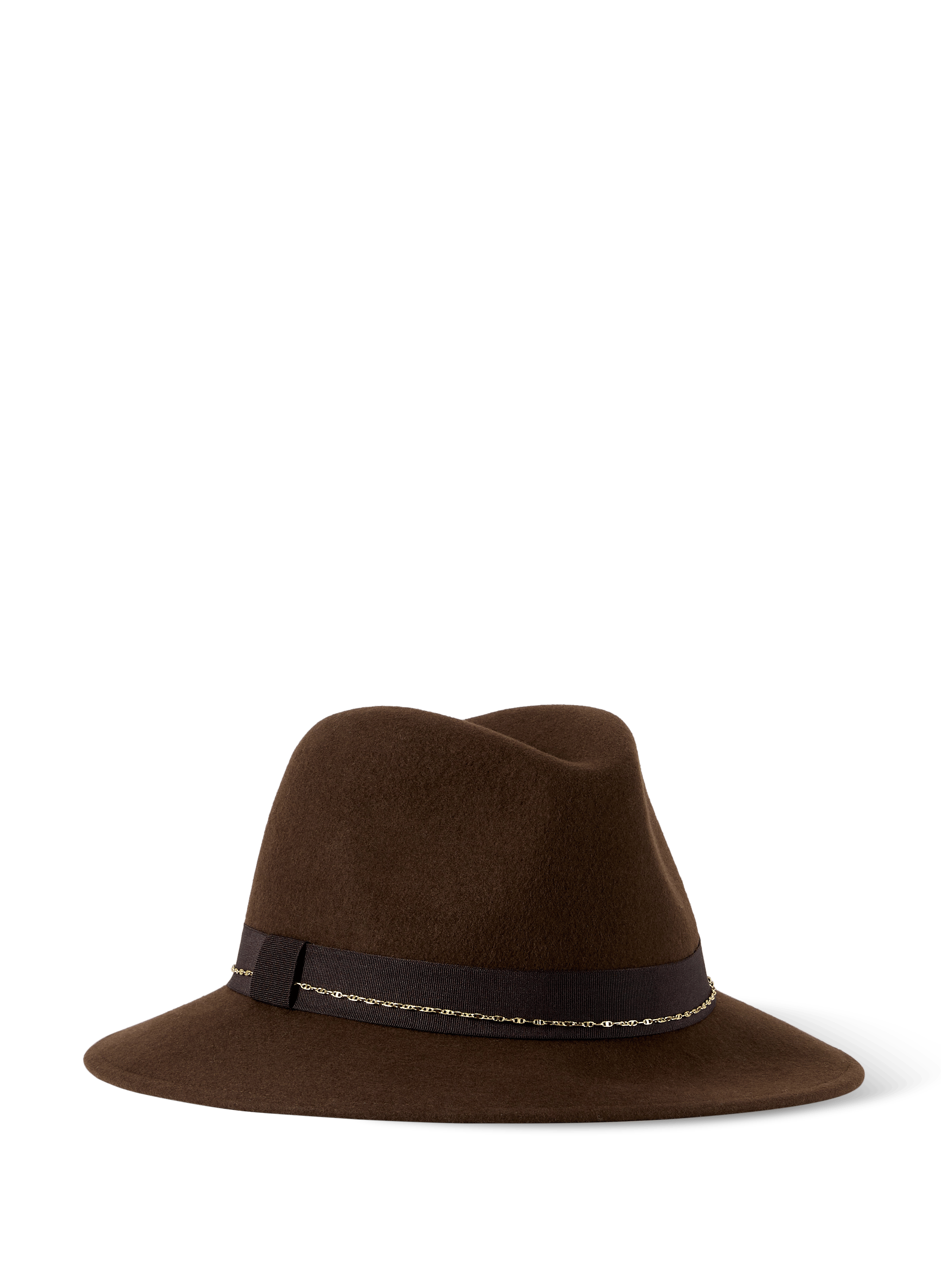 Solid Color Fedora AU PRINTEMPS PARIS Brown