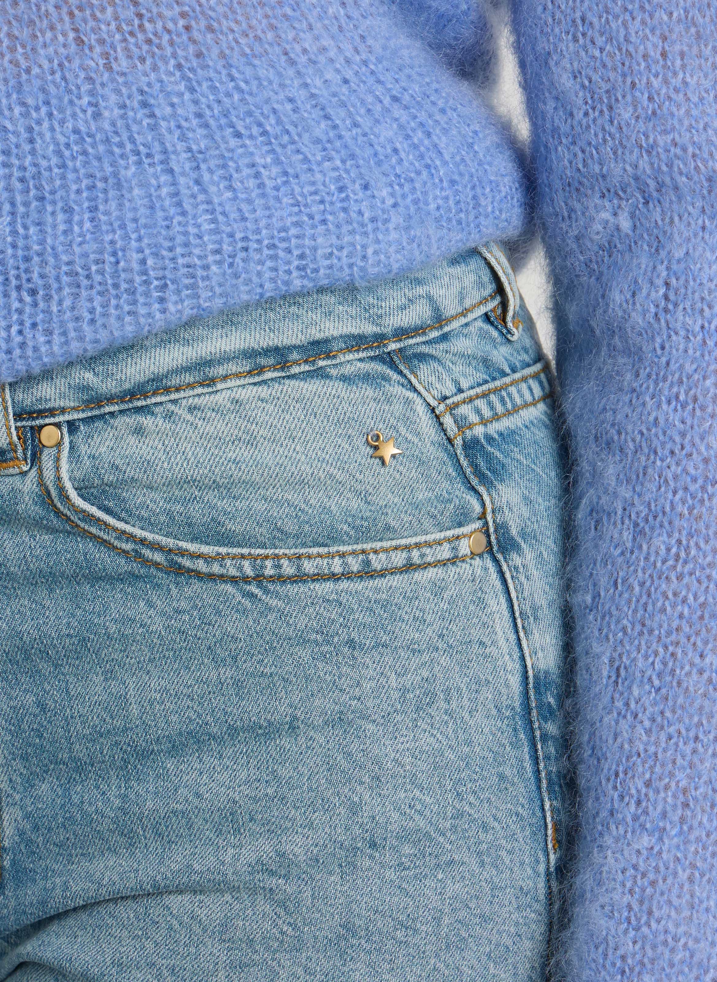 Weit ausgestellte Baumwollhose DES PETITS HAUTS Blau