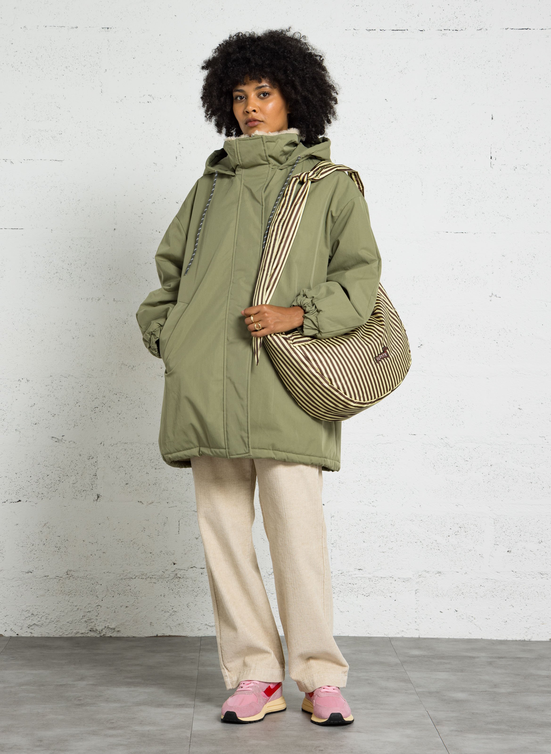 Manteau à capuche en coton BELLEROSE Kaki