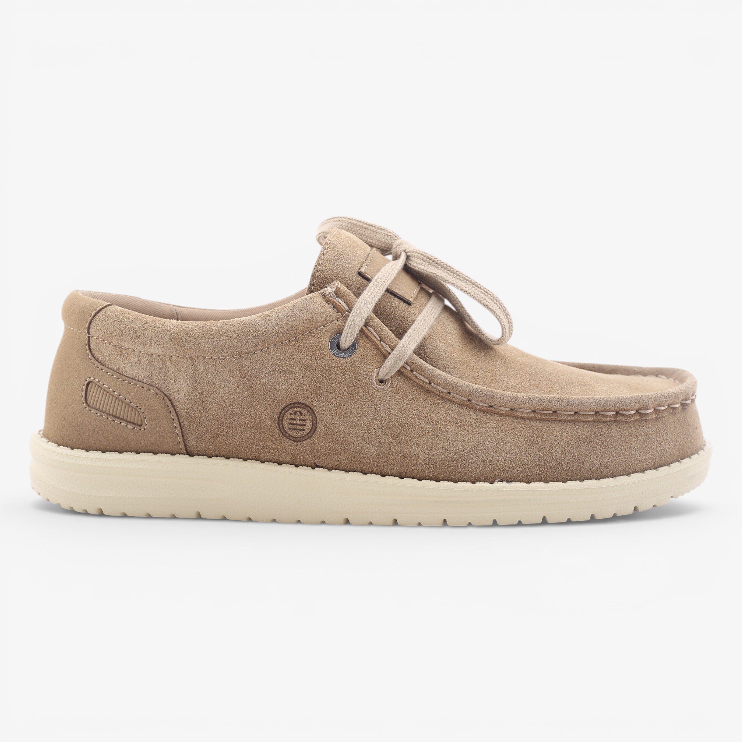Beige suede Saint Jean boat shoes in travertine sbplay SERGE BLANCO Beige