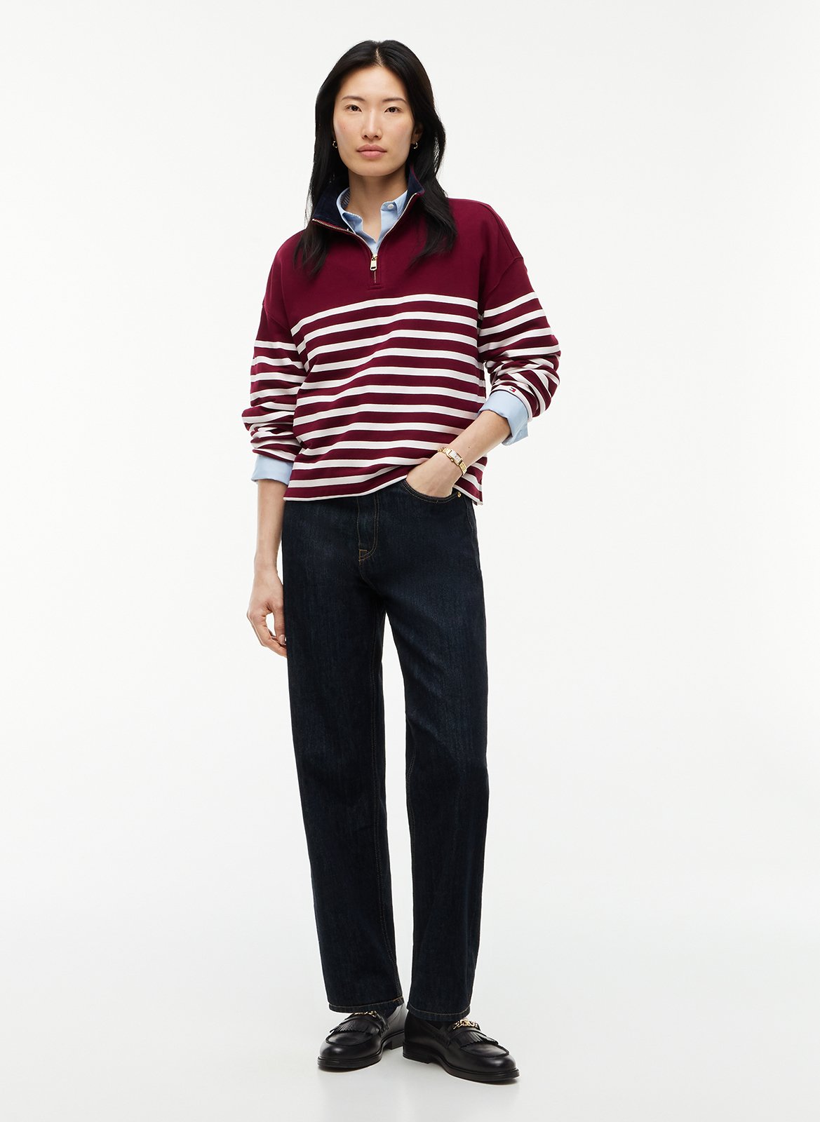 Mokassins aus Leder-Mix TOMMY HILFIGER Schwarz