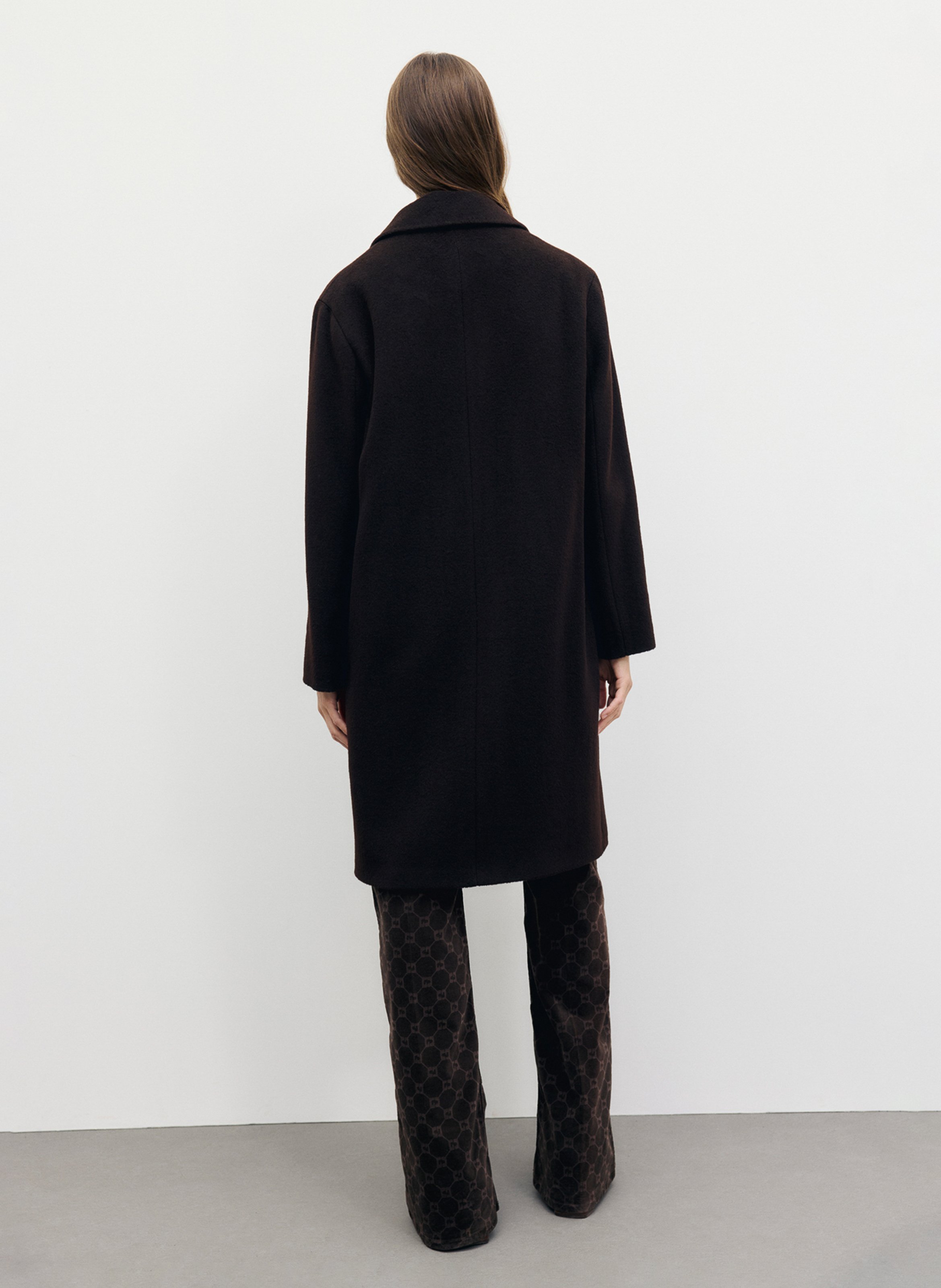 Gerade geschnittener Wollmix-Mantel GERARD DAREL Braun