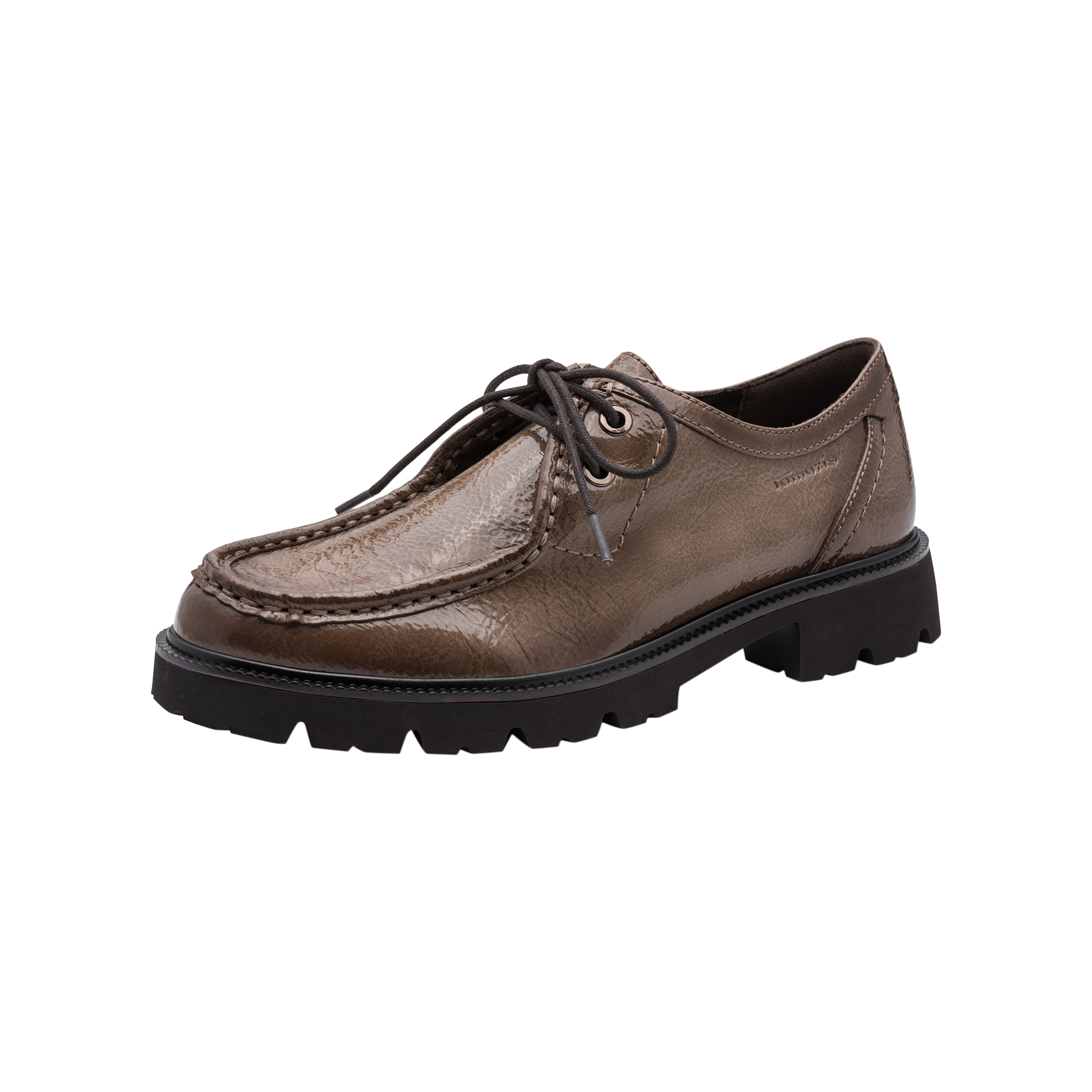 Comfort leather heeled derby shoes TAMARIS Brown