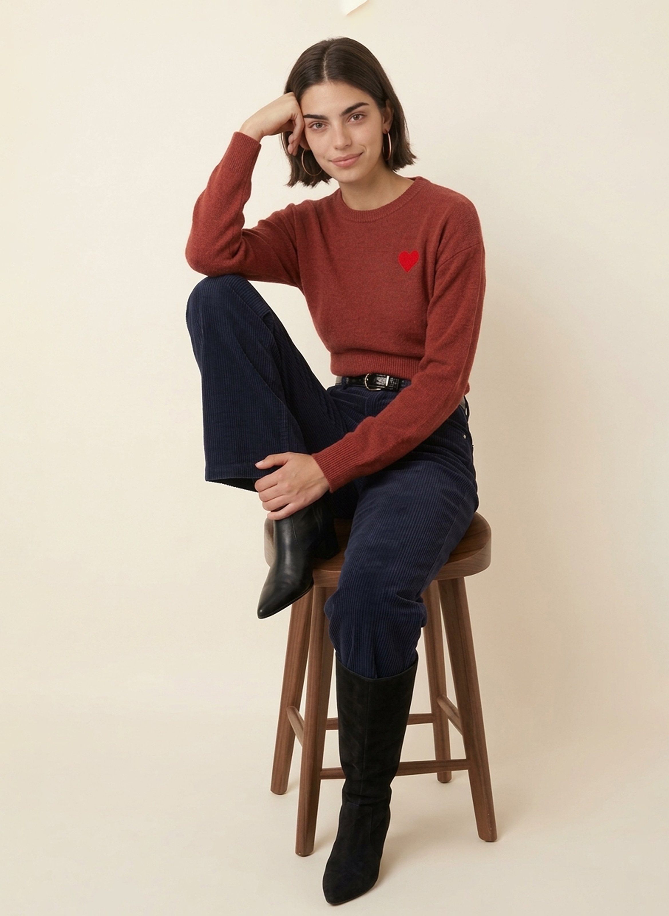 Ribbed crew-neck wool-blend sweater KOOKAI Pink