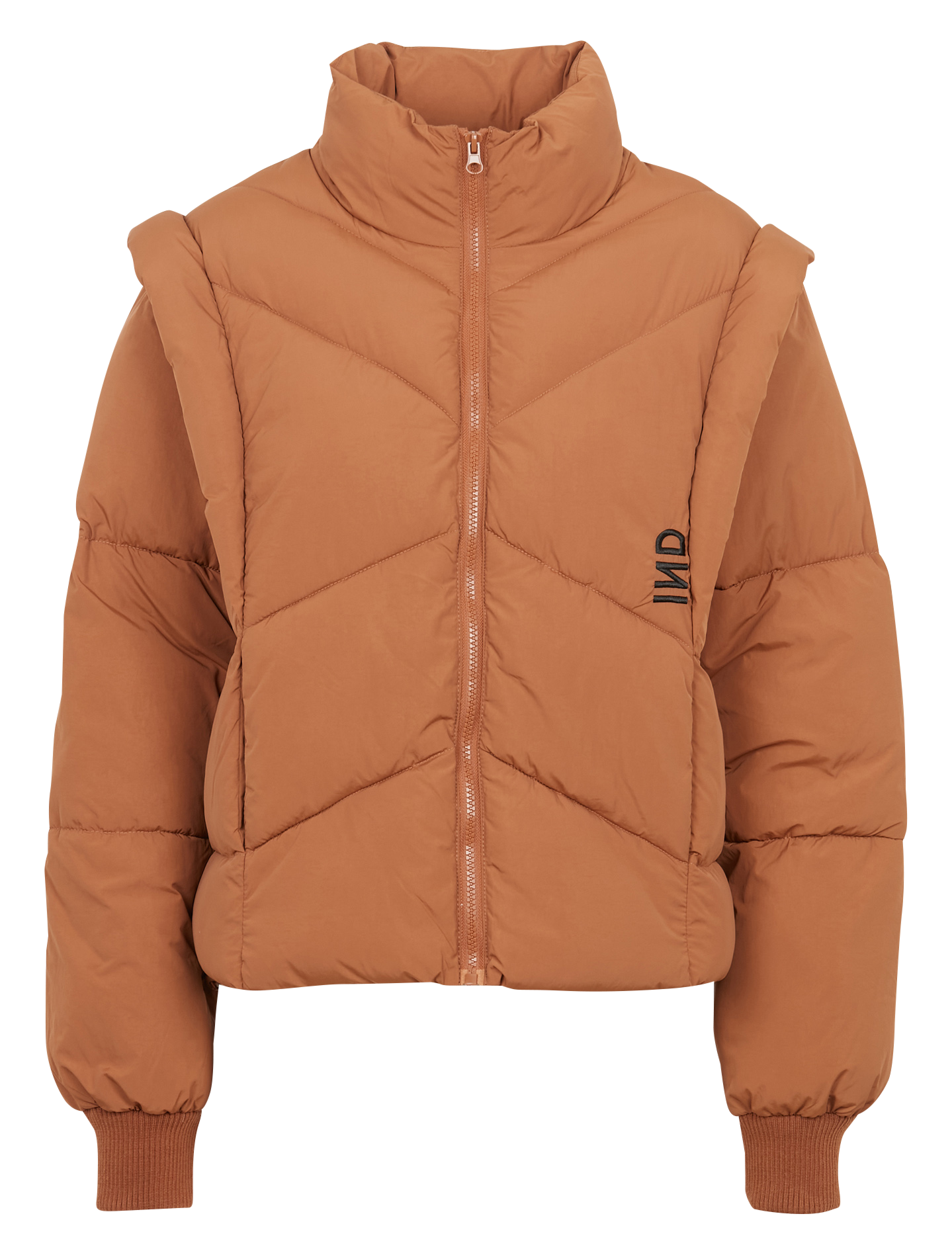 High-neck down jacket with removable sleeves INDEE