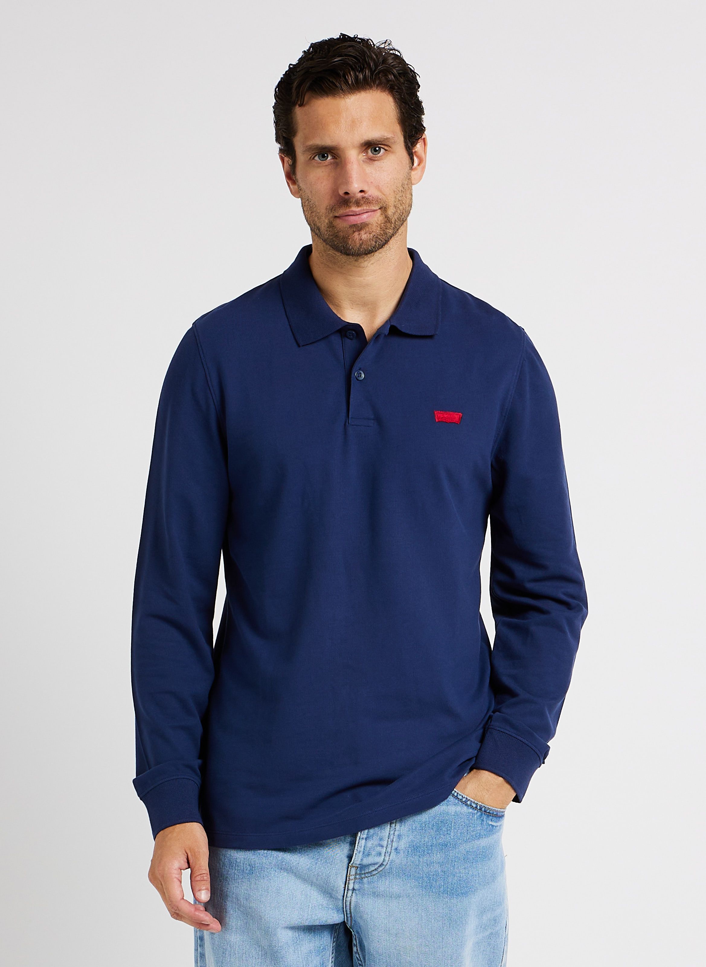 Blue Cotton blend polo shirt