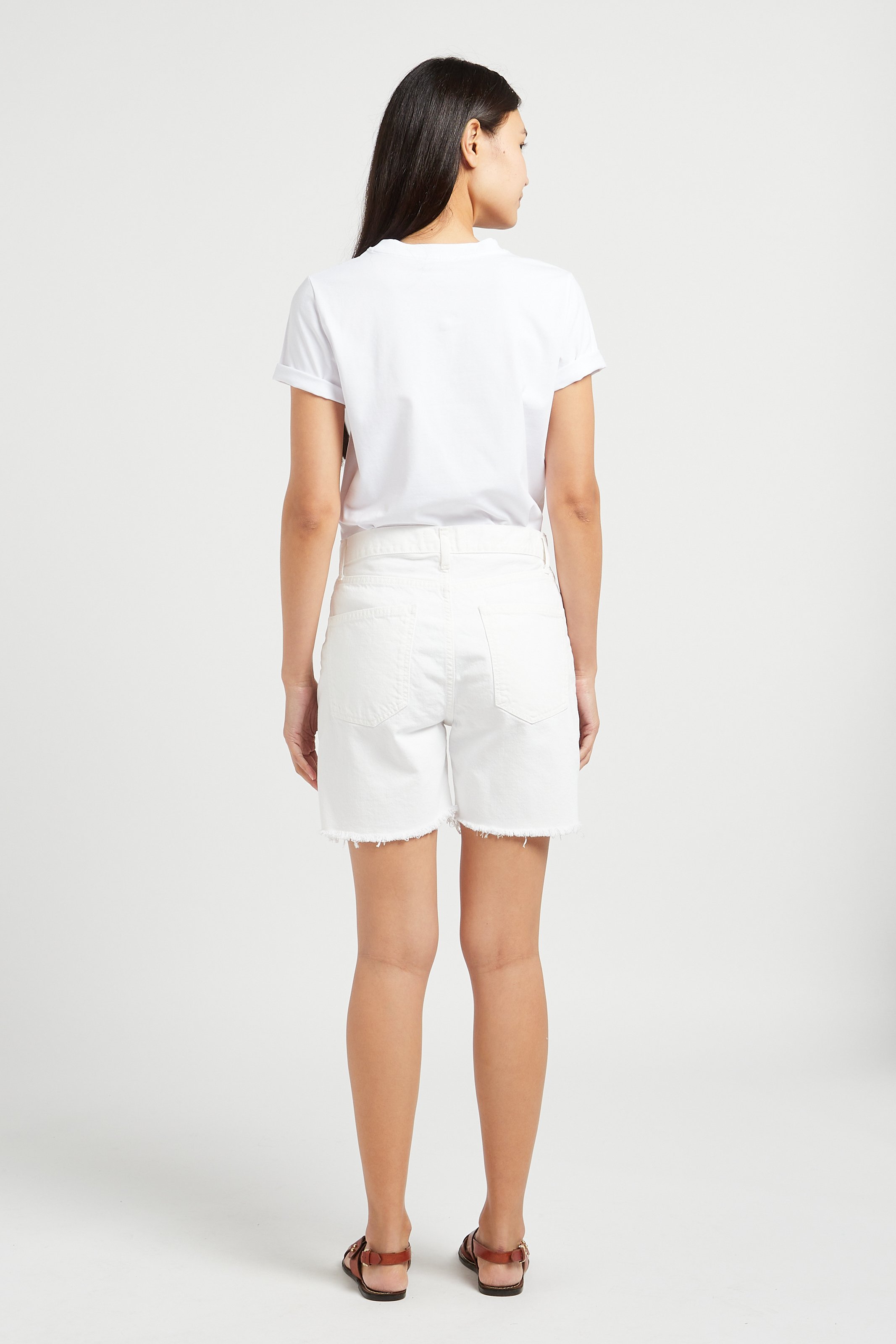 Straight cotton-blend round-neck T-shirt MAISON 123 White