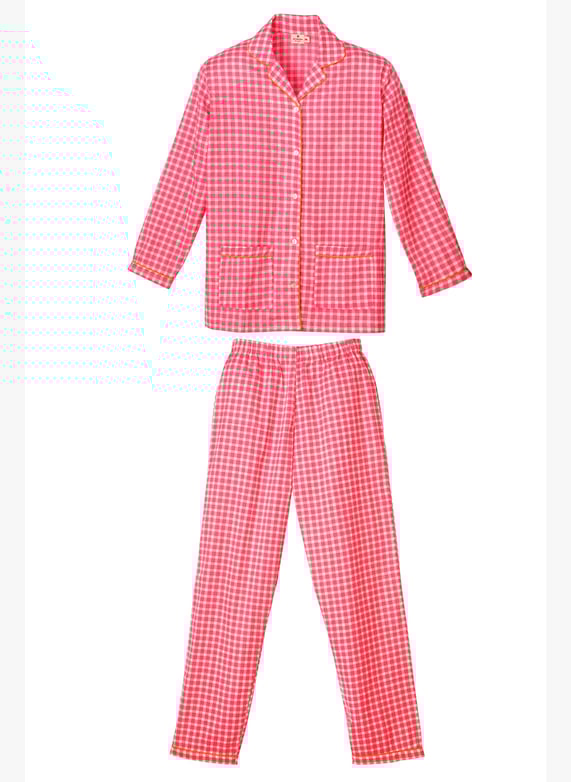 Pyjama coton vichy Pyjama camille Vichy rose Germaine des pres