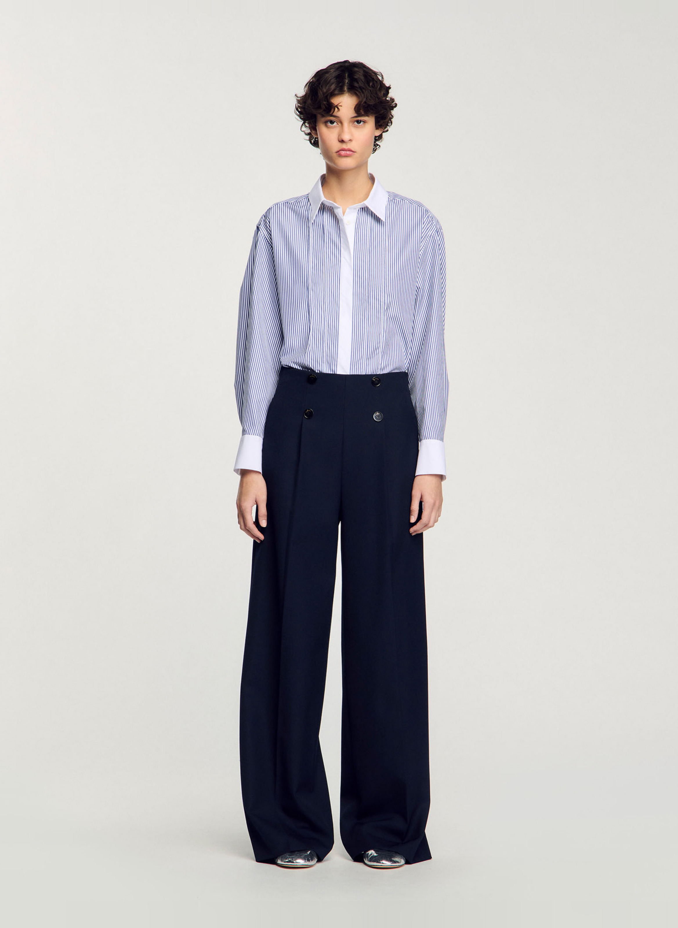 Jogging bottoms Marine Sandro Women SFPPA01664 Place des Tendances