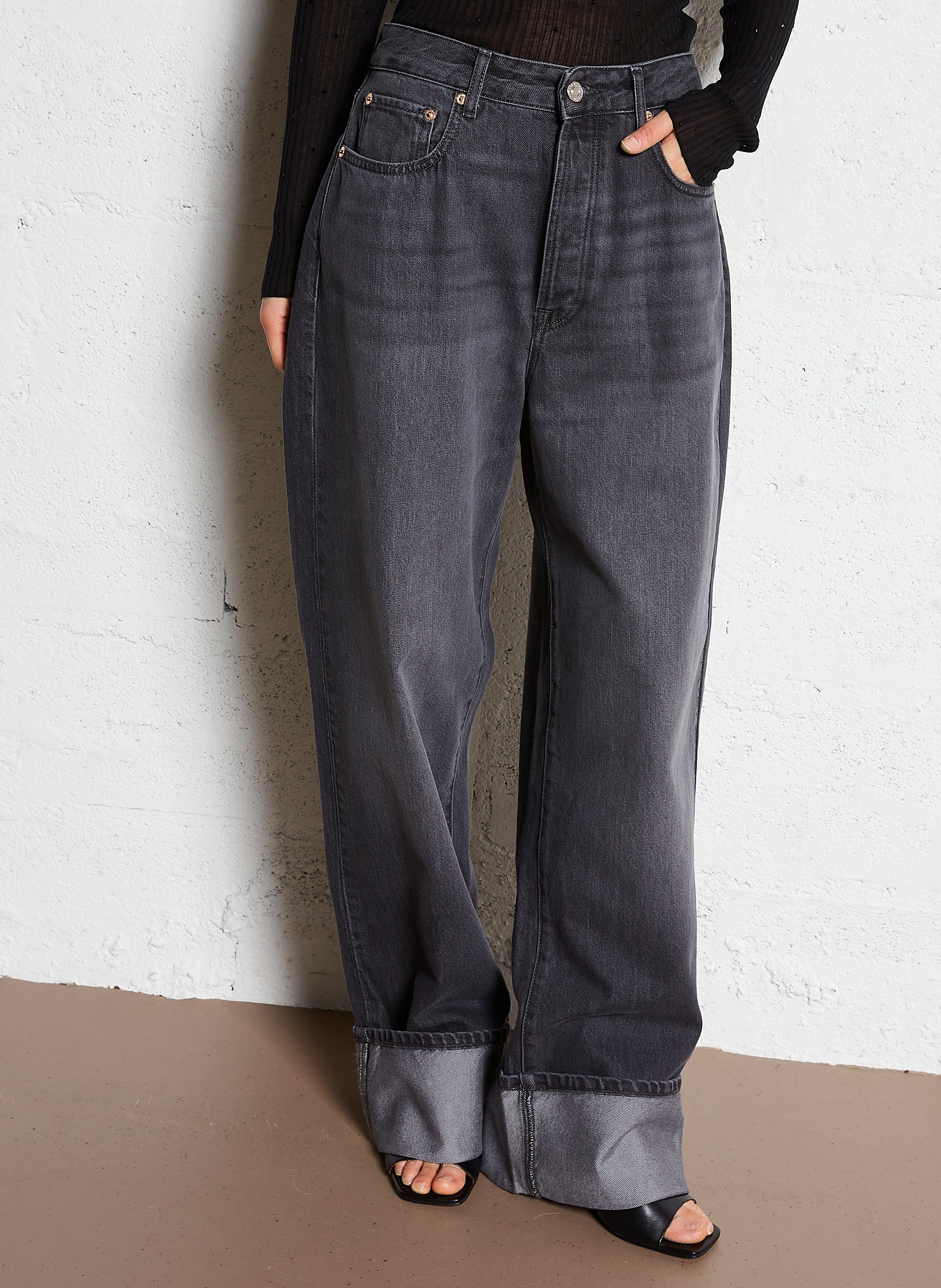 Wide leg cotton jeans BELLEROSE Black