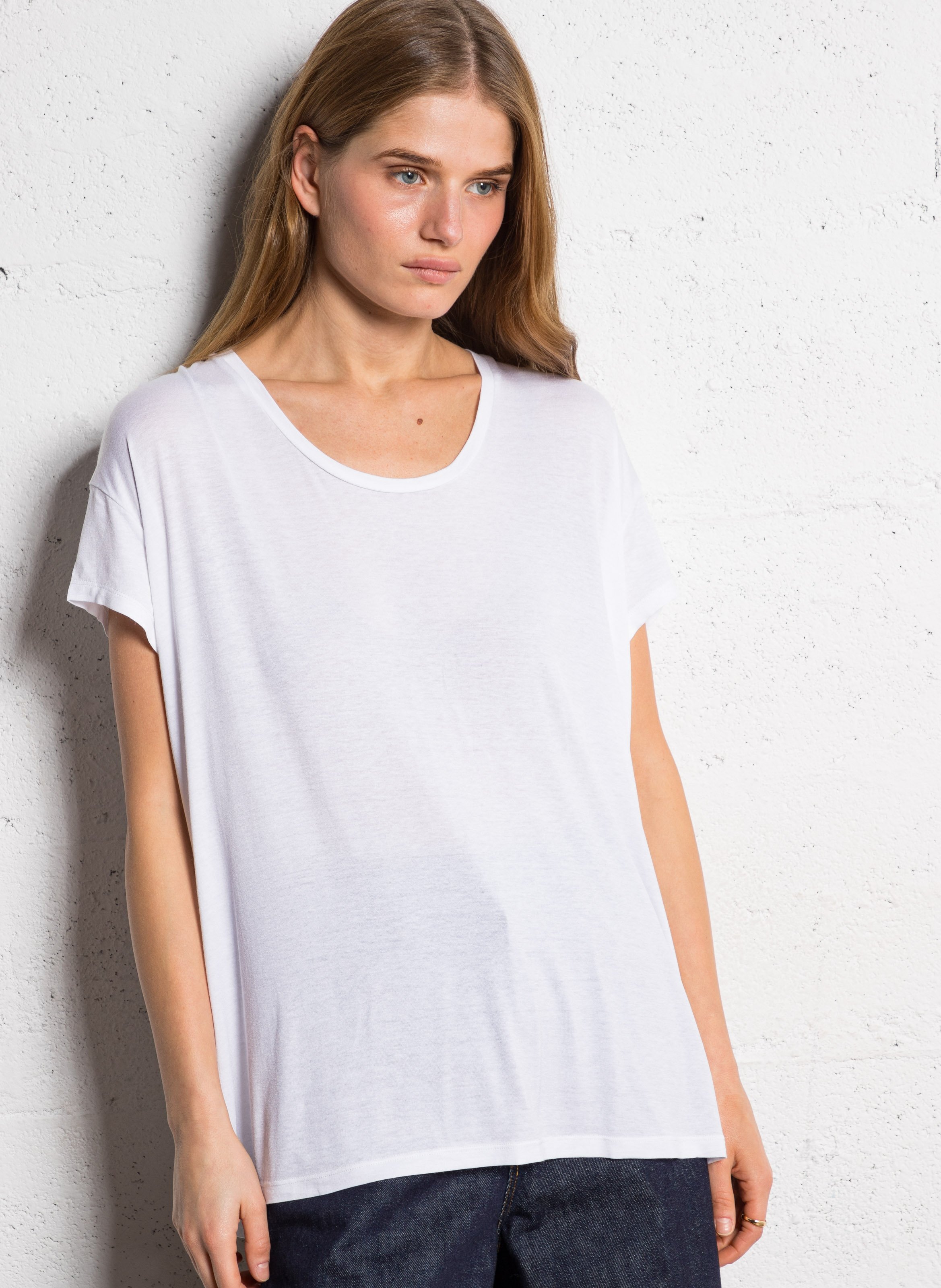 Tee-shirt col rond ample MARGAUX LONNBERG Blanc