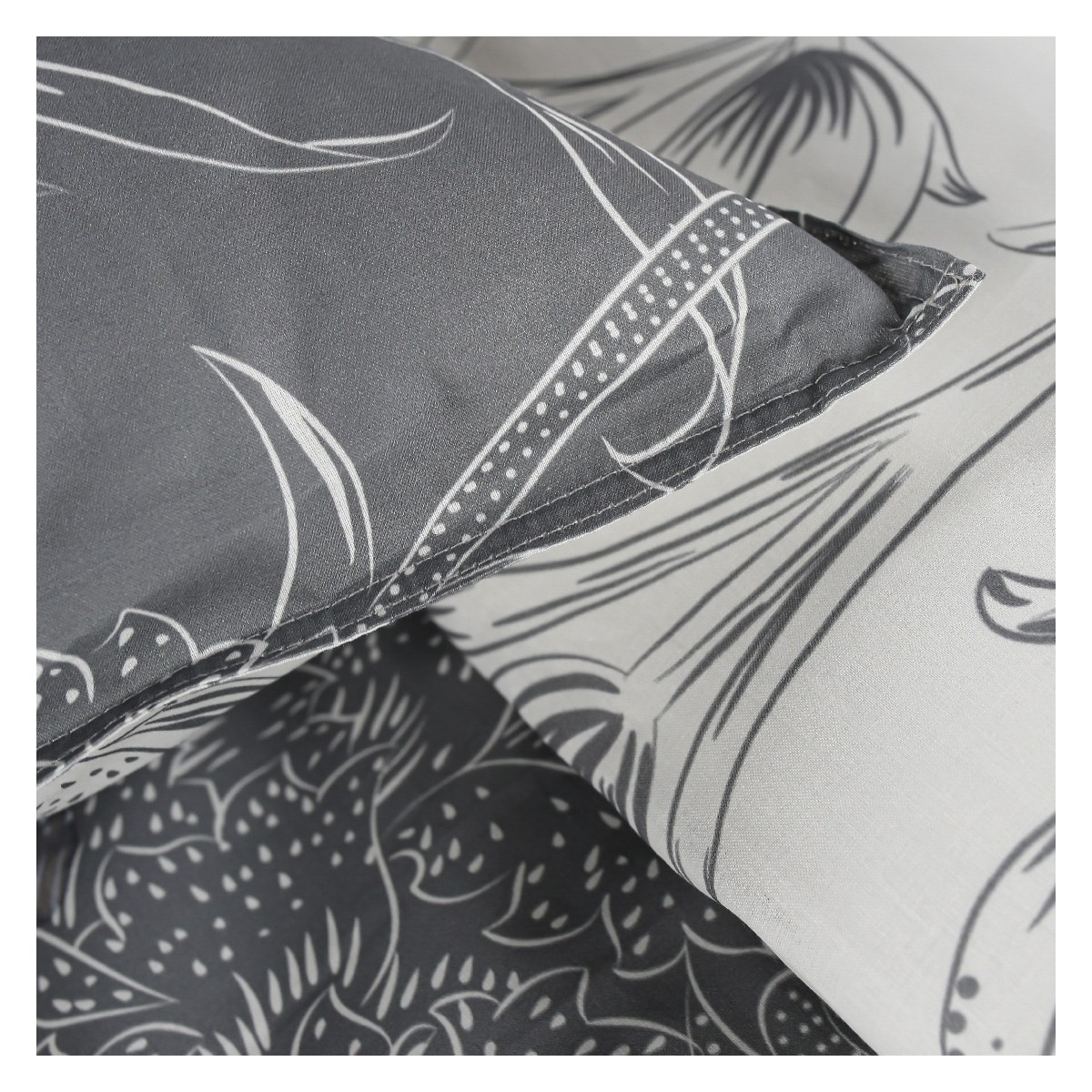 Printed cotton bedding set TODAY LINGE DE MAISON Grey