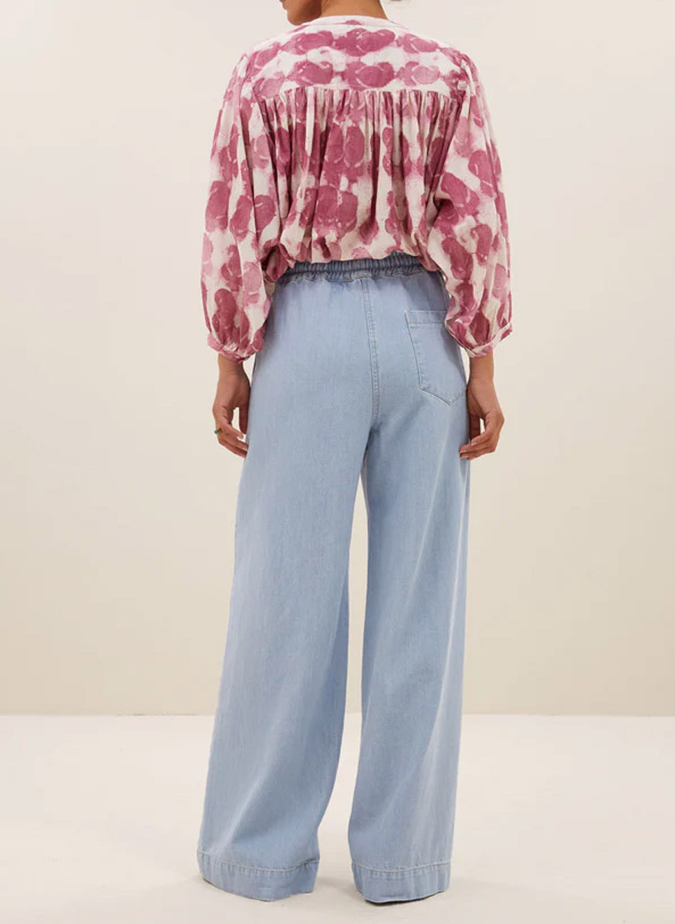 Straight printed cotton blouse BY BAR Pink