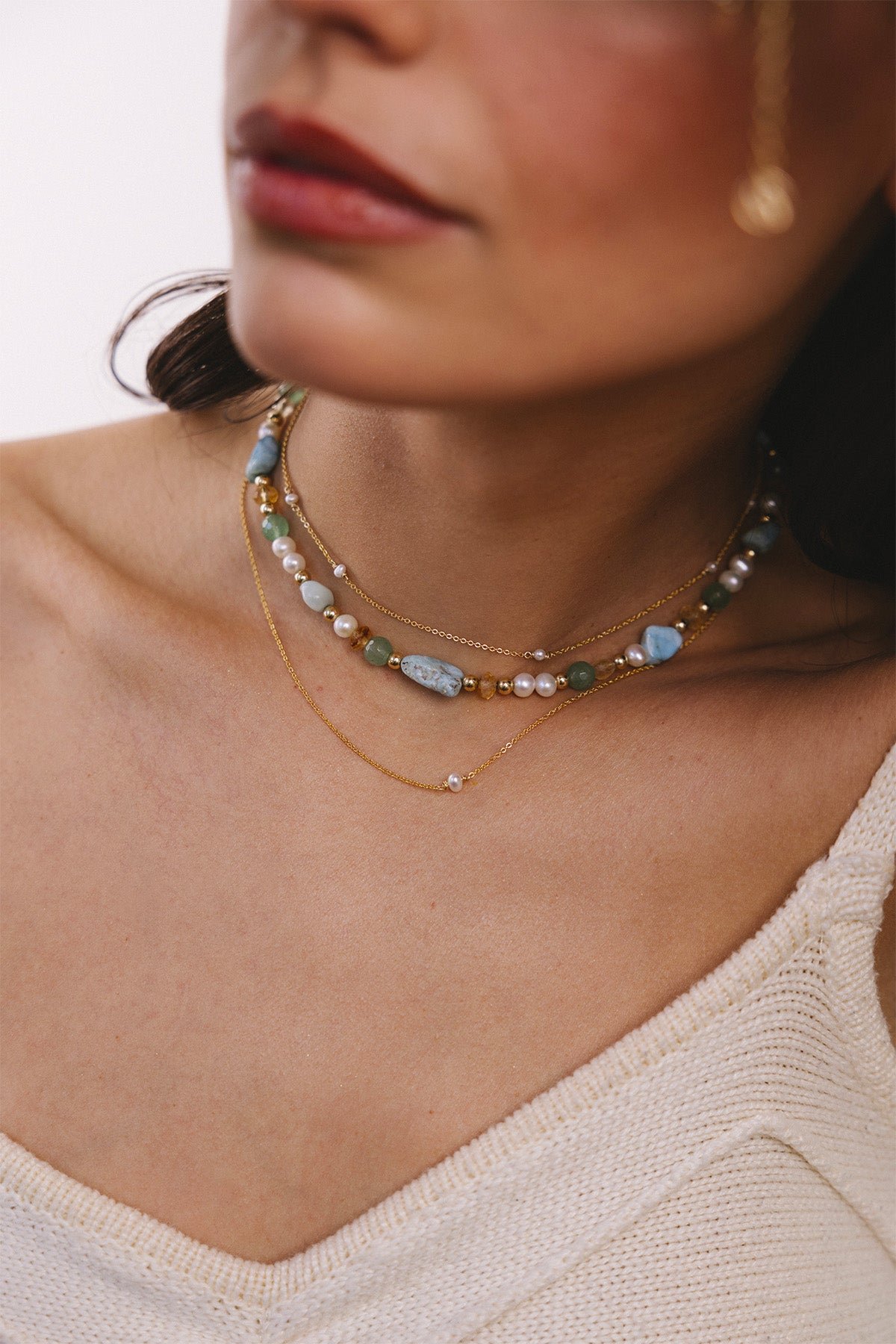 Pearl necklace-bracelet YAY White