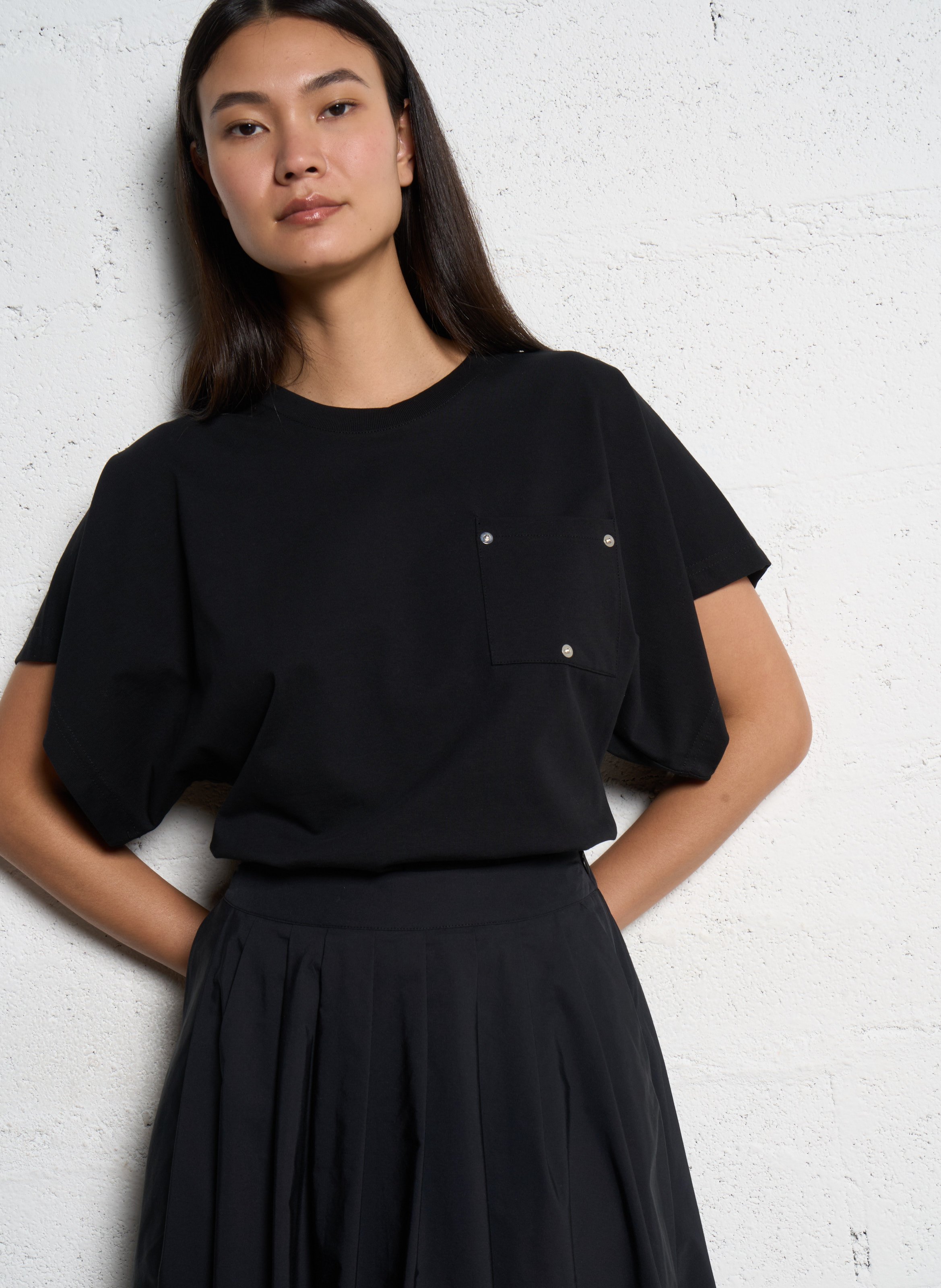 Oversized cotton T-shirt BERENICE Black