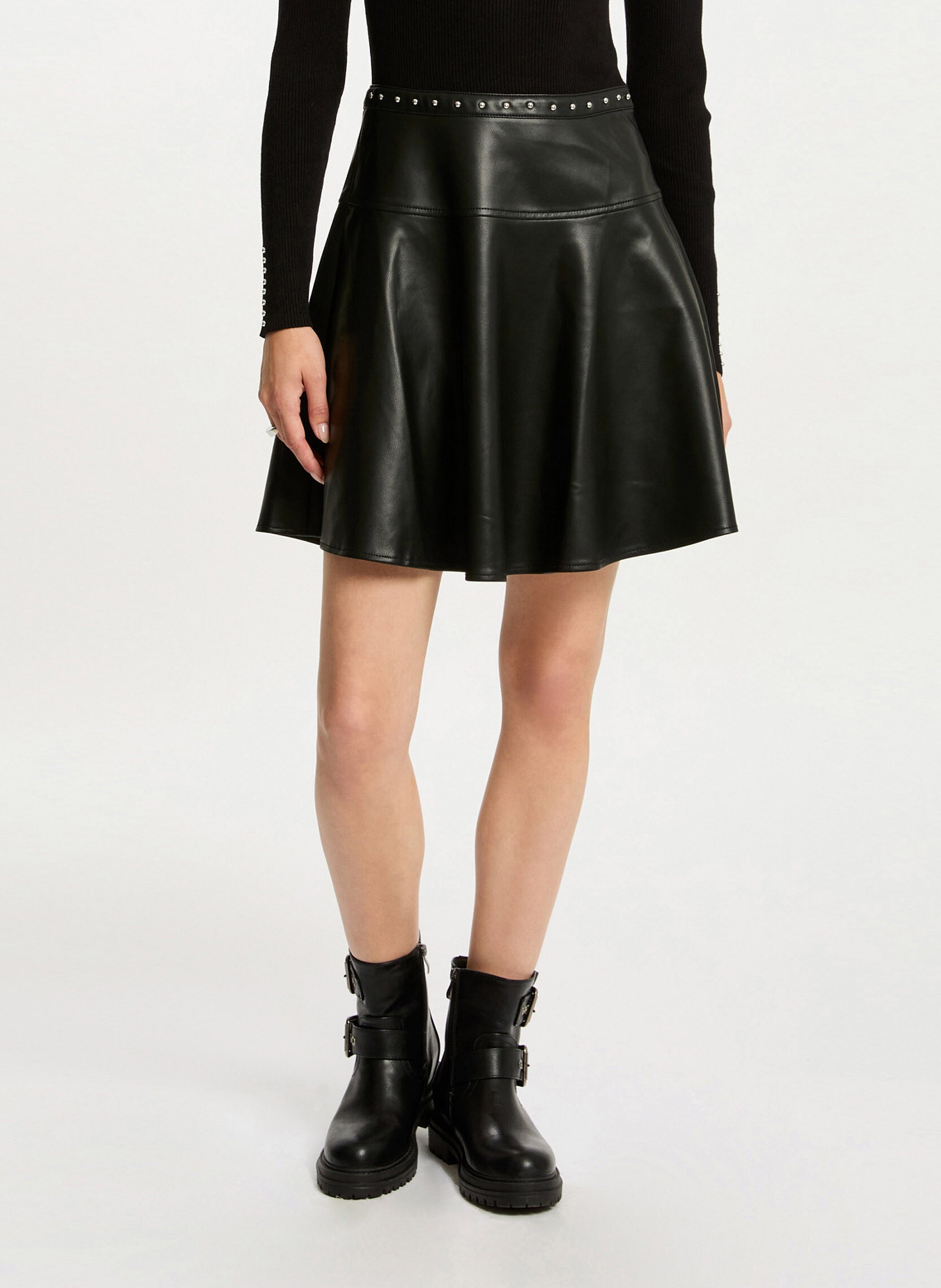 Robe courte patineuse 2-en-1 MORGAN Noir