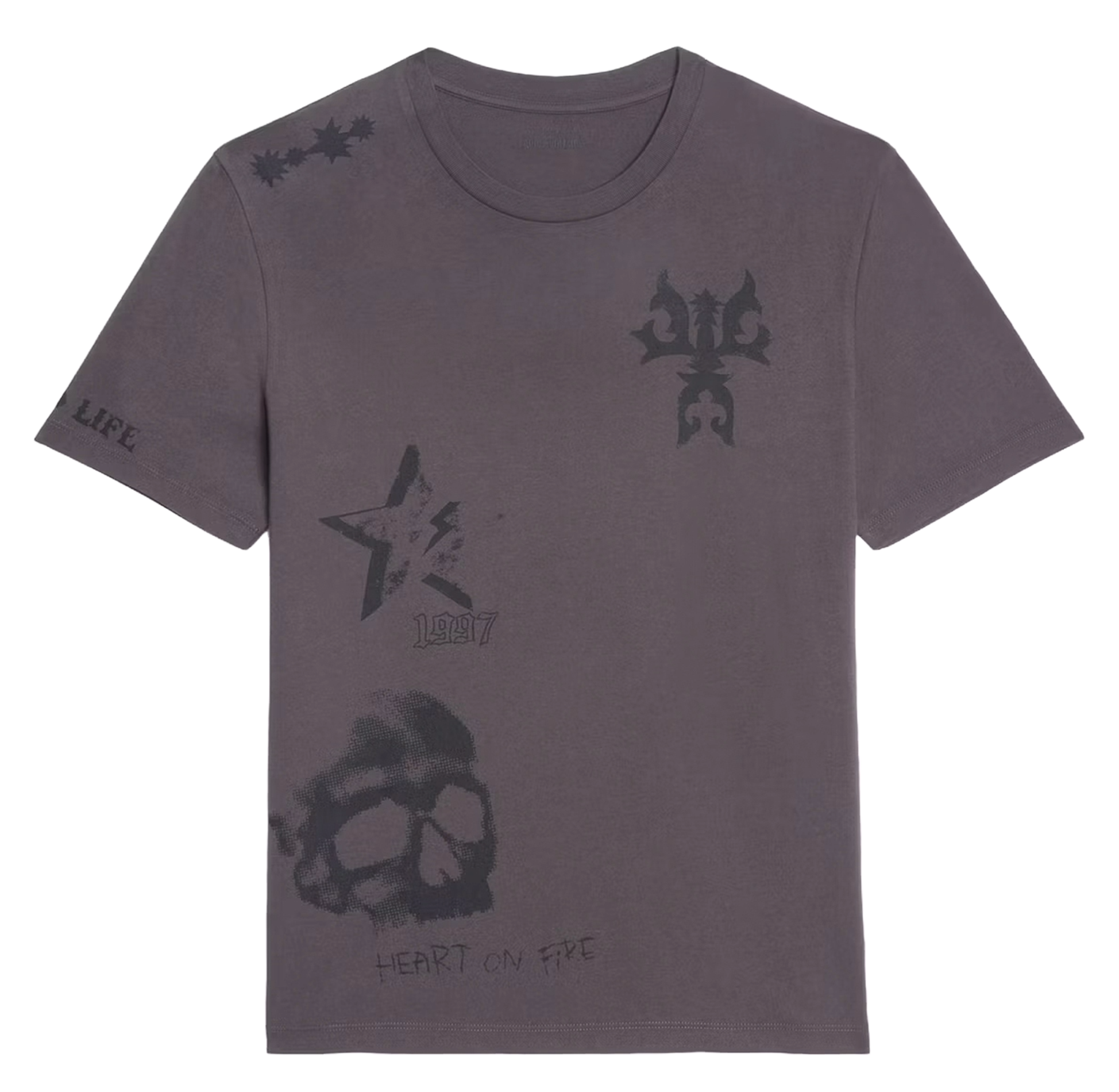 Tee-shirt col rond en coton ZADIG&amp;VOLTAIRE Marron