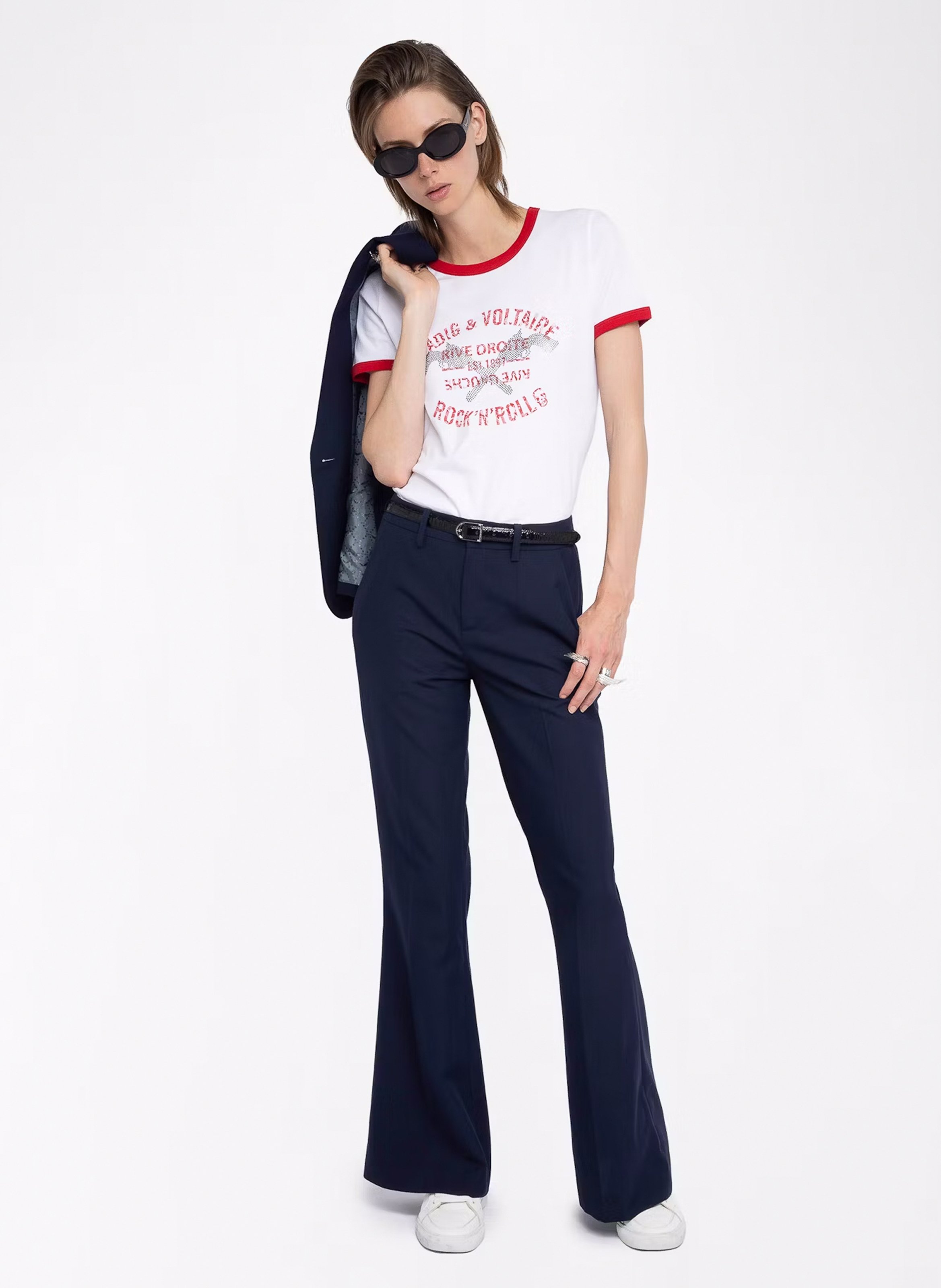 T-shirt manches courtes contrasté ZADIG&VOLTAIRE Blanc