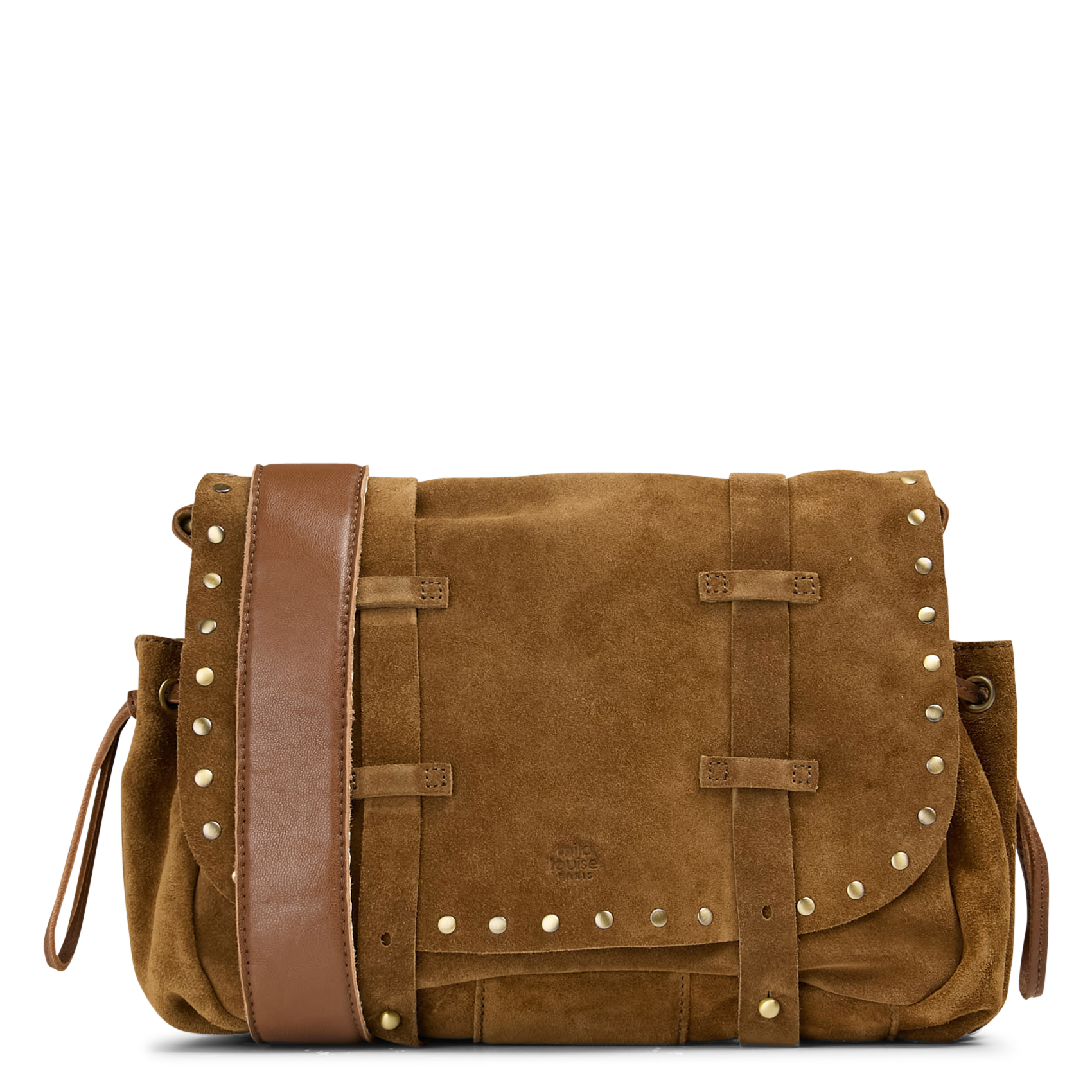 Leren schoudertas MILA LOUISE Beige