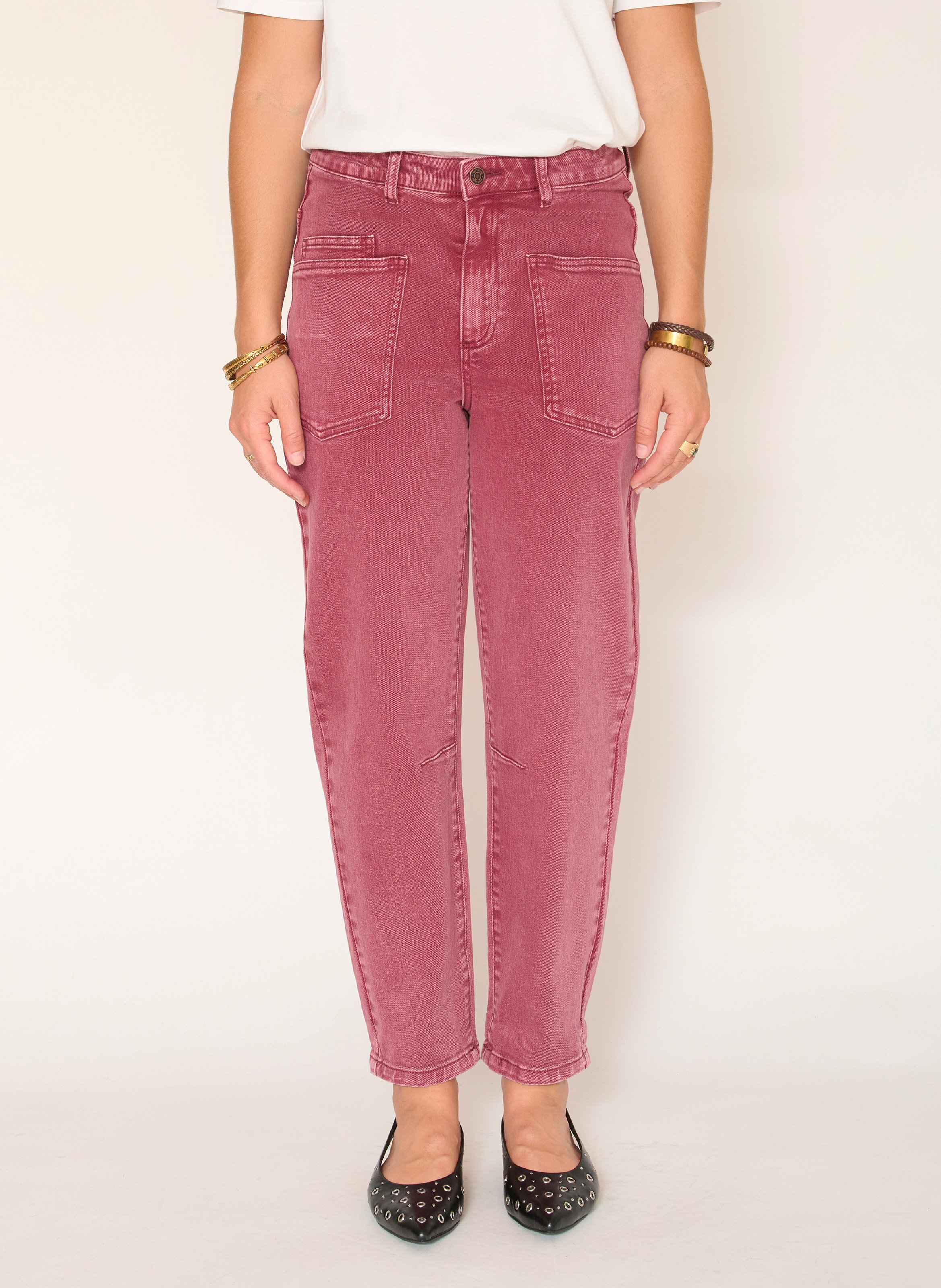 Jean slim en coton mélangé MKT Rouge