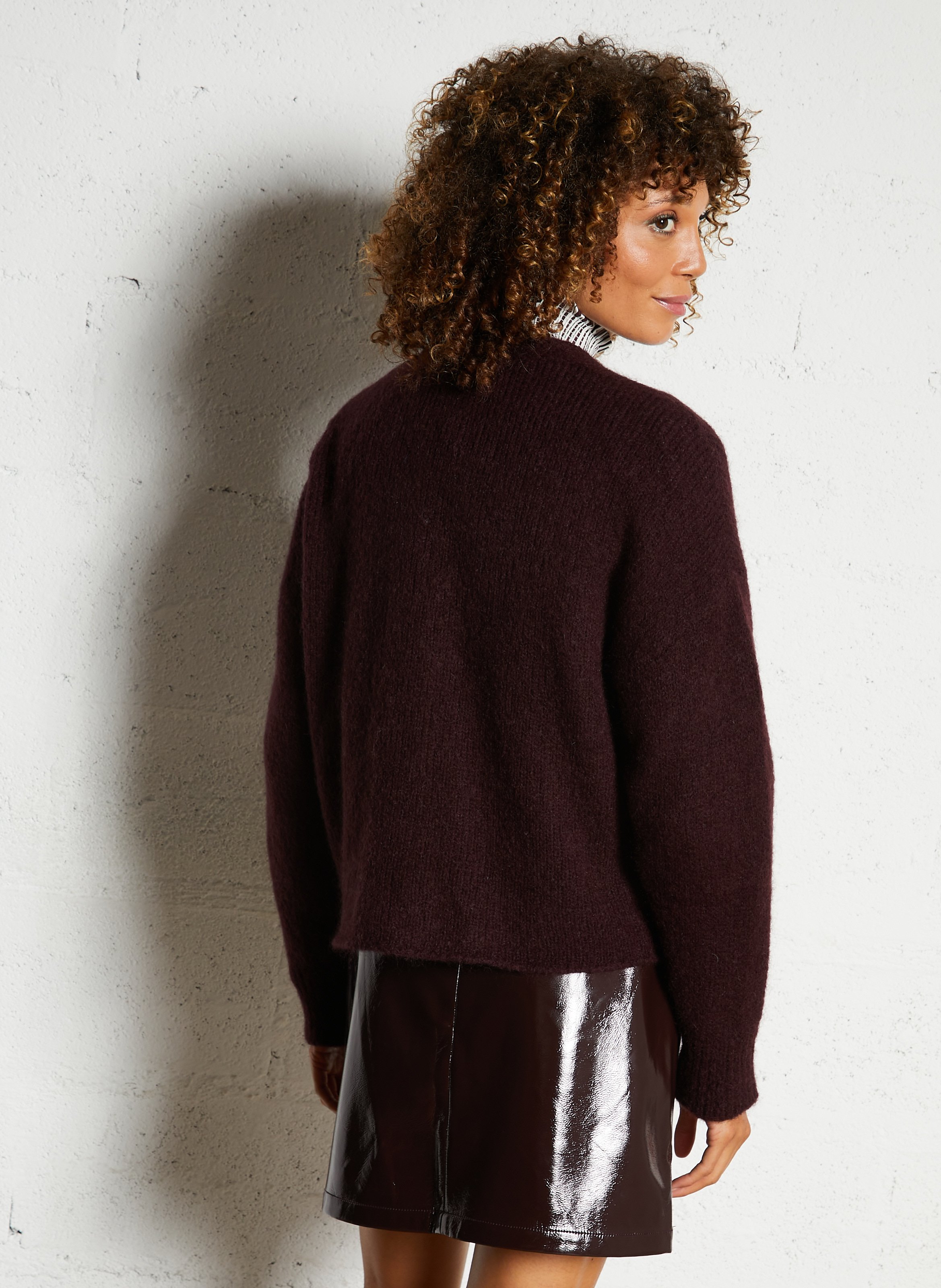 Cardigan en laine mélangée MAISON ANJE Prune