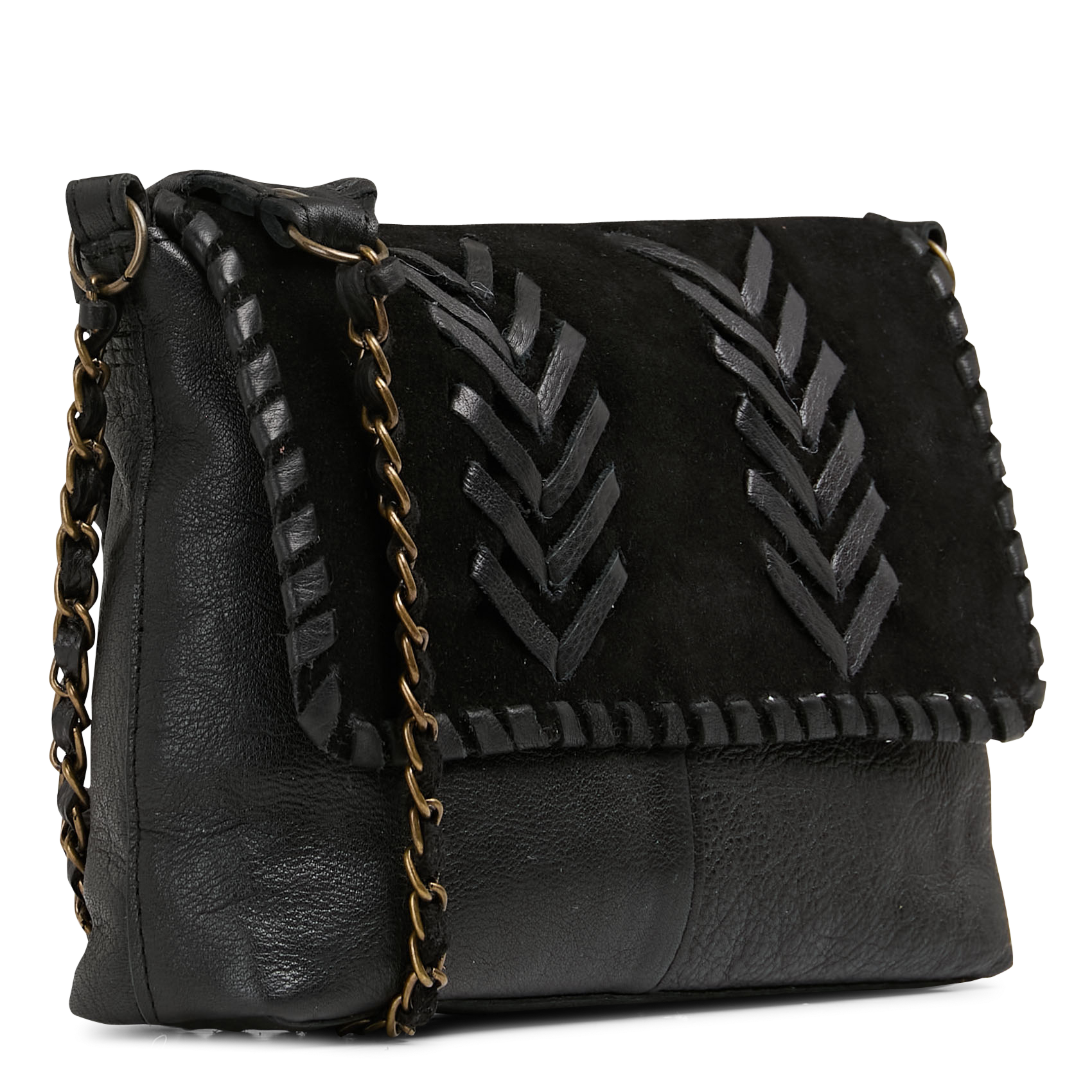 SAc bandoulière en cuir PIECES Noir