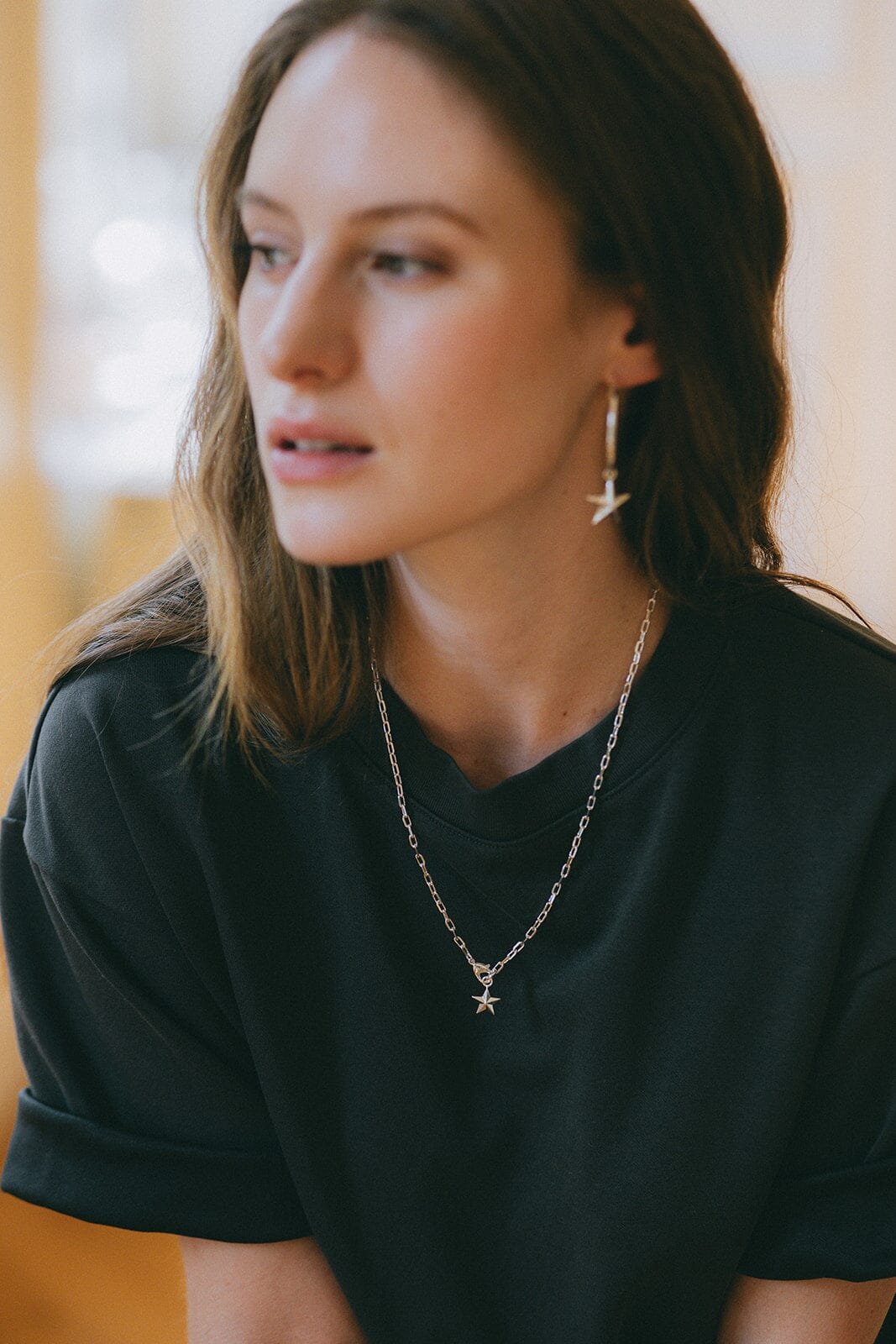 Silver-plated star necklace MONSIEUR SIMONE Silver