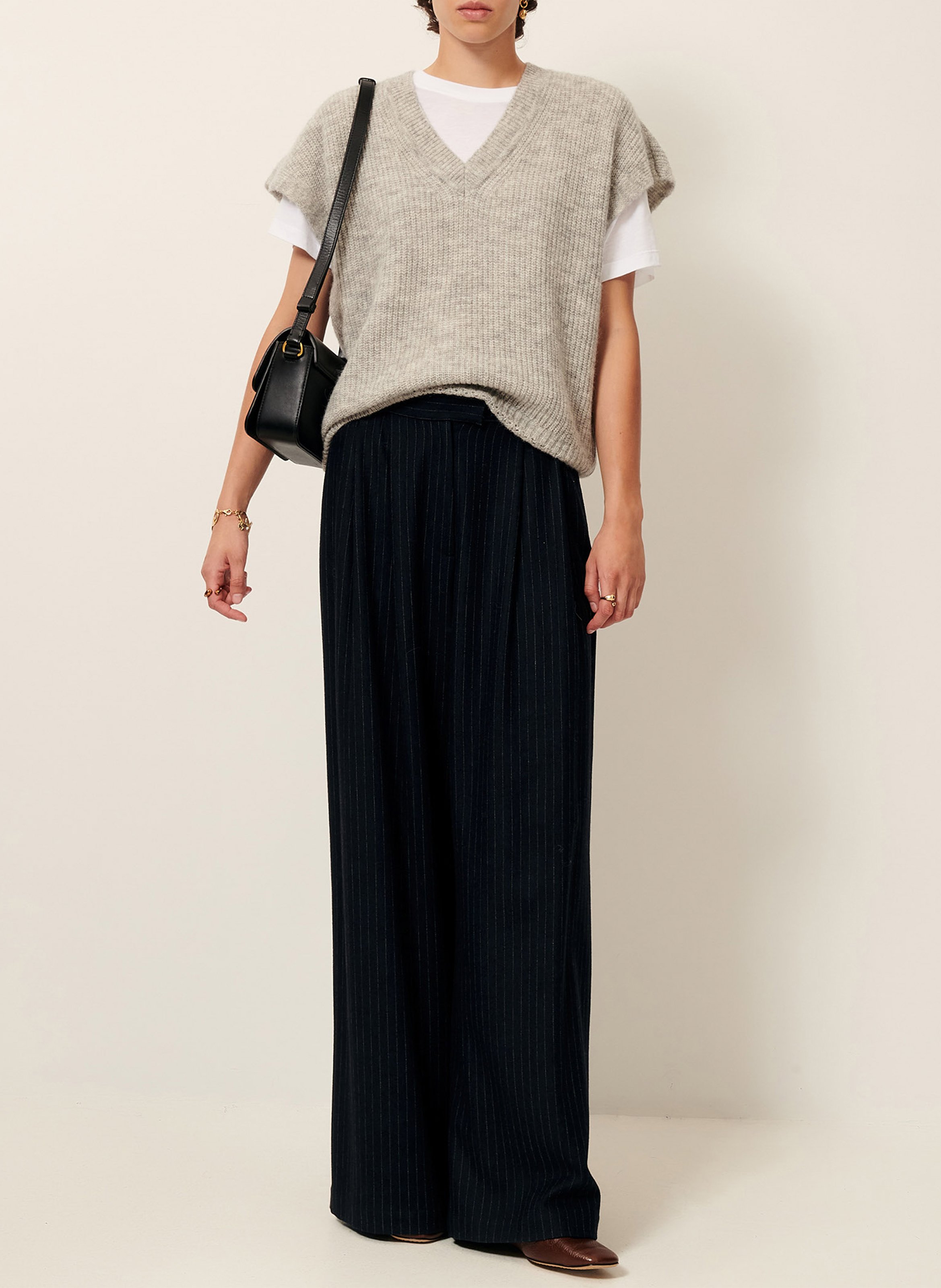 Pull oversize en alpaga mélangé SESSUN Gris