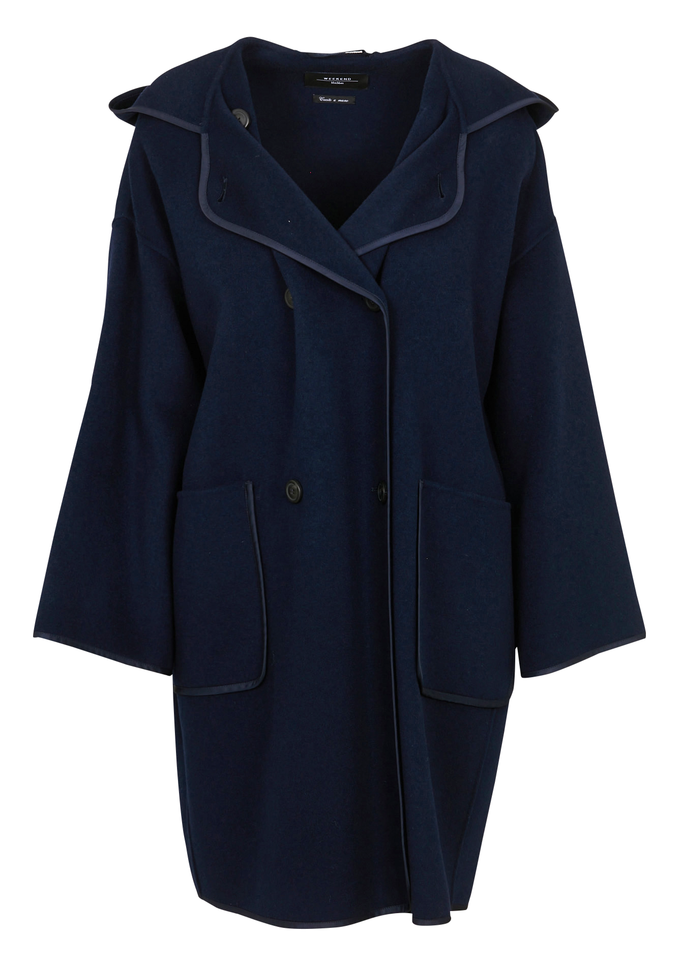 Solid wool mid-length coat MAX MARA WEEK END Blue