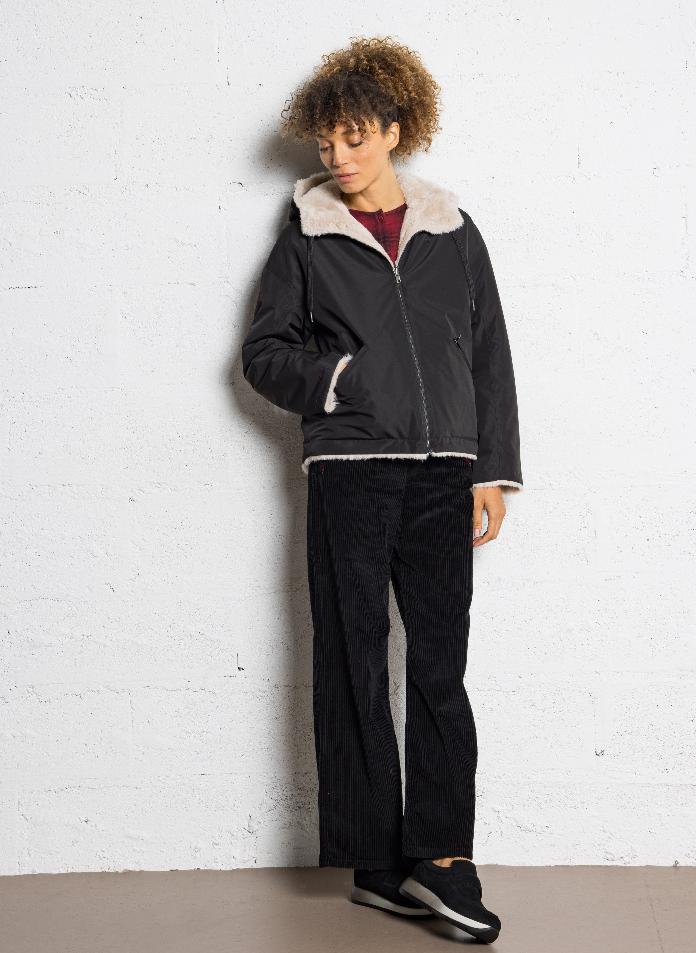 Parka courte réversible SUD EXPRESS Noir