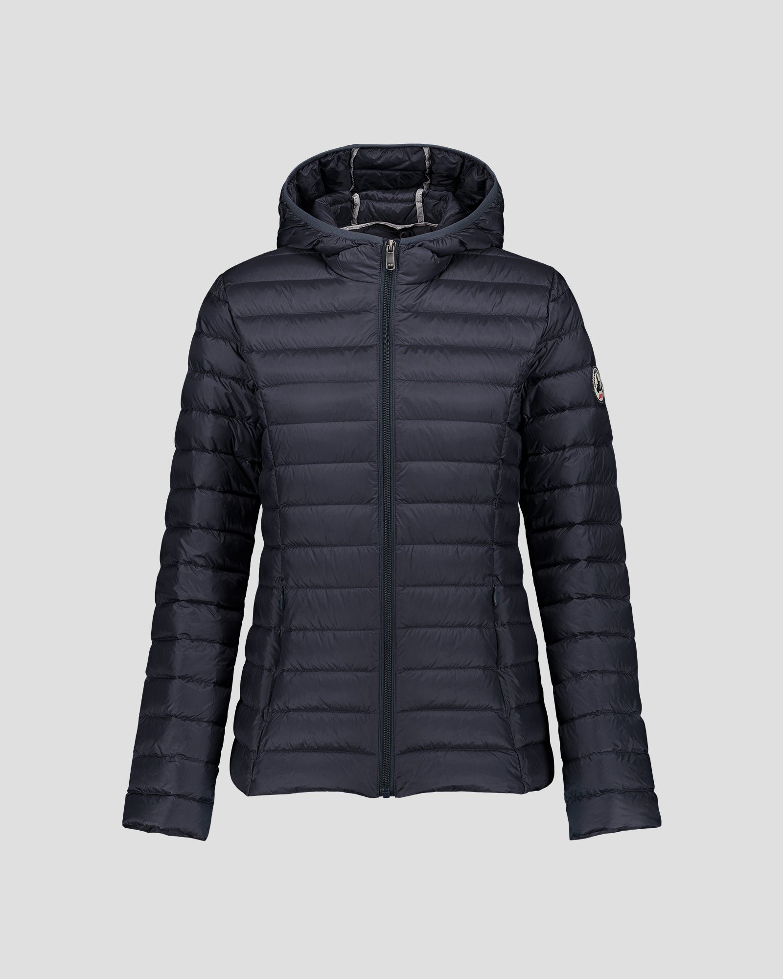 Lightweight hooded puffer jacket in bluestone cloe JOTT Blue