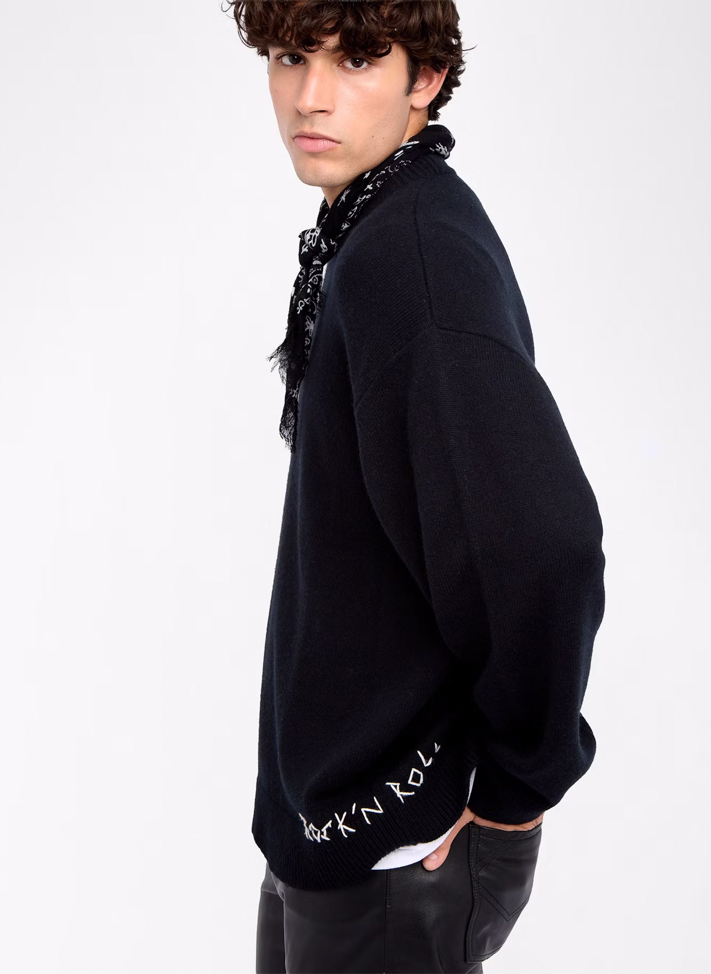 Straight round-neck wool and cashmere sweater ZADIG&VOLTAIRE Black