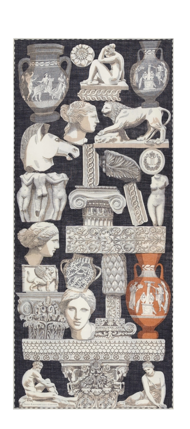 Bedruckter Wollfoulard INOUI EDITIONS Schwarz