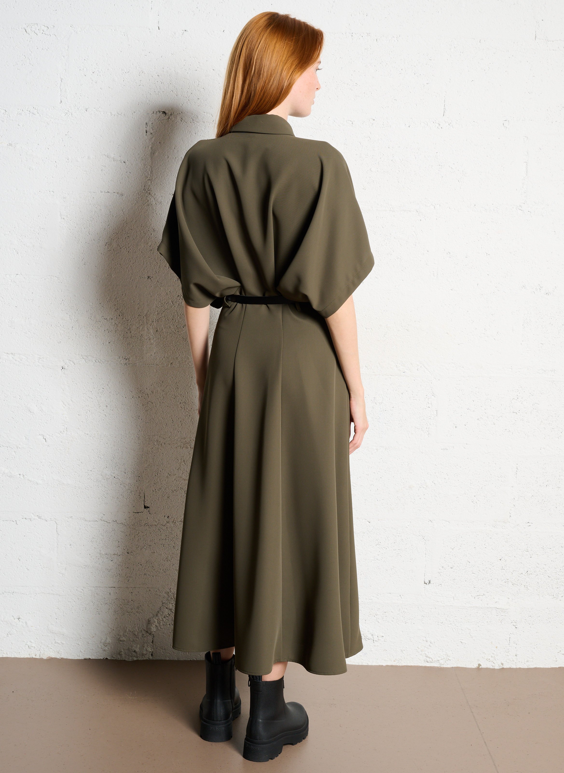 Robe longue col classique  IMPERIAL Kaki