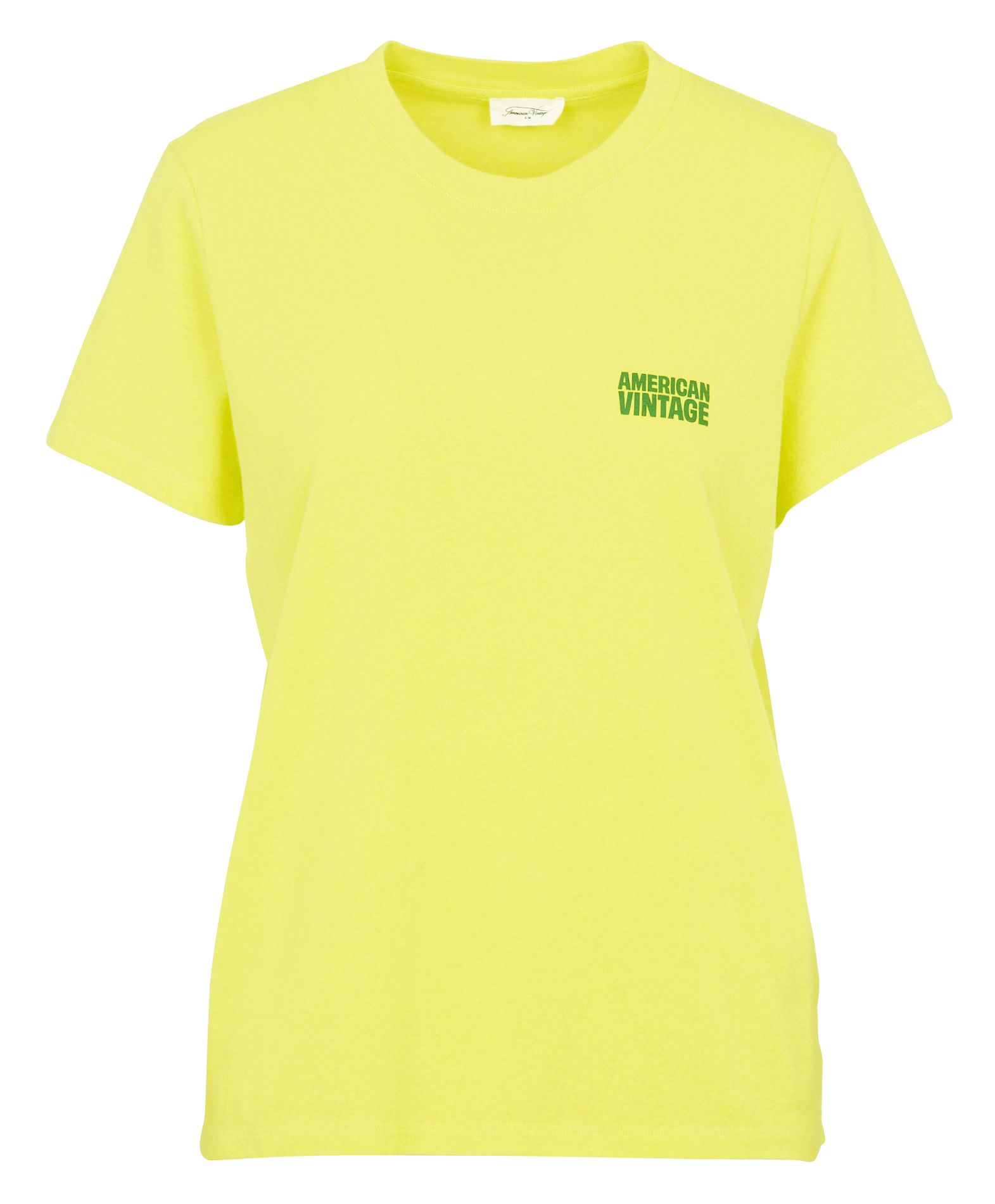 Tee-shirt droit col rond en coton AMERICAN VINTAGE Jaune