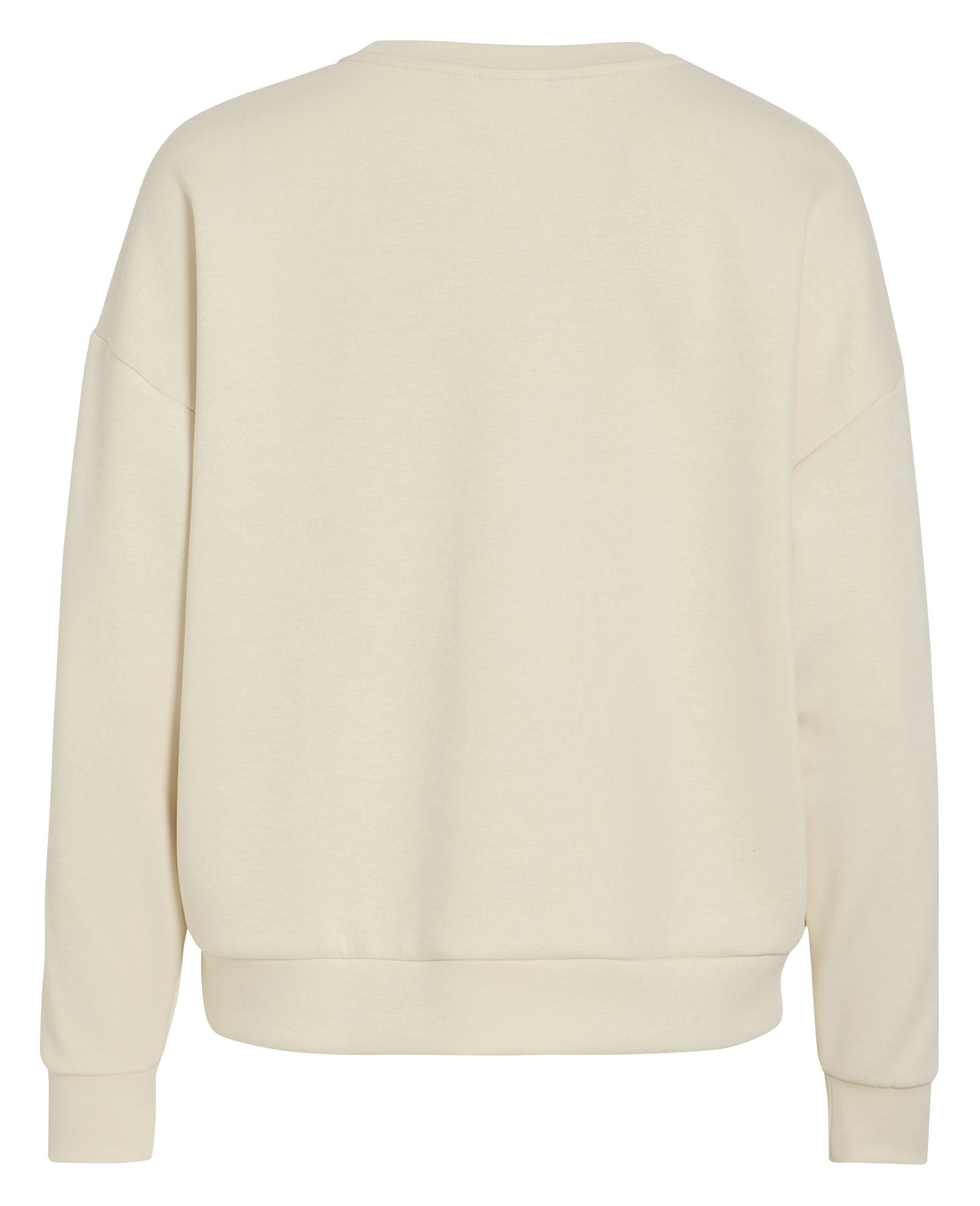 Sweat droit col rond brodé VILA Beige