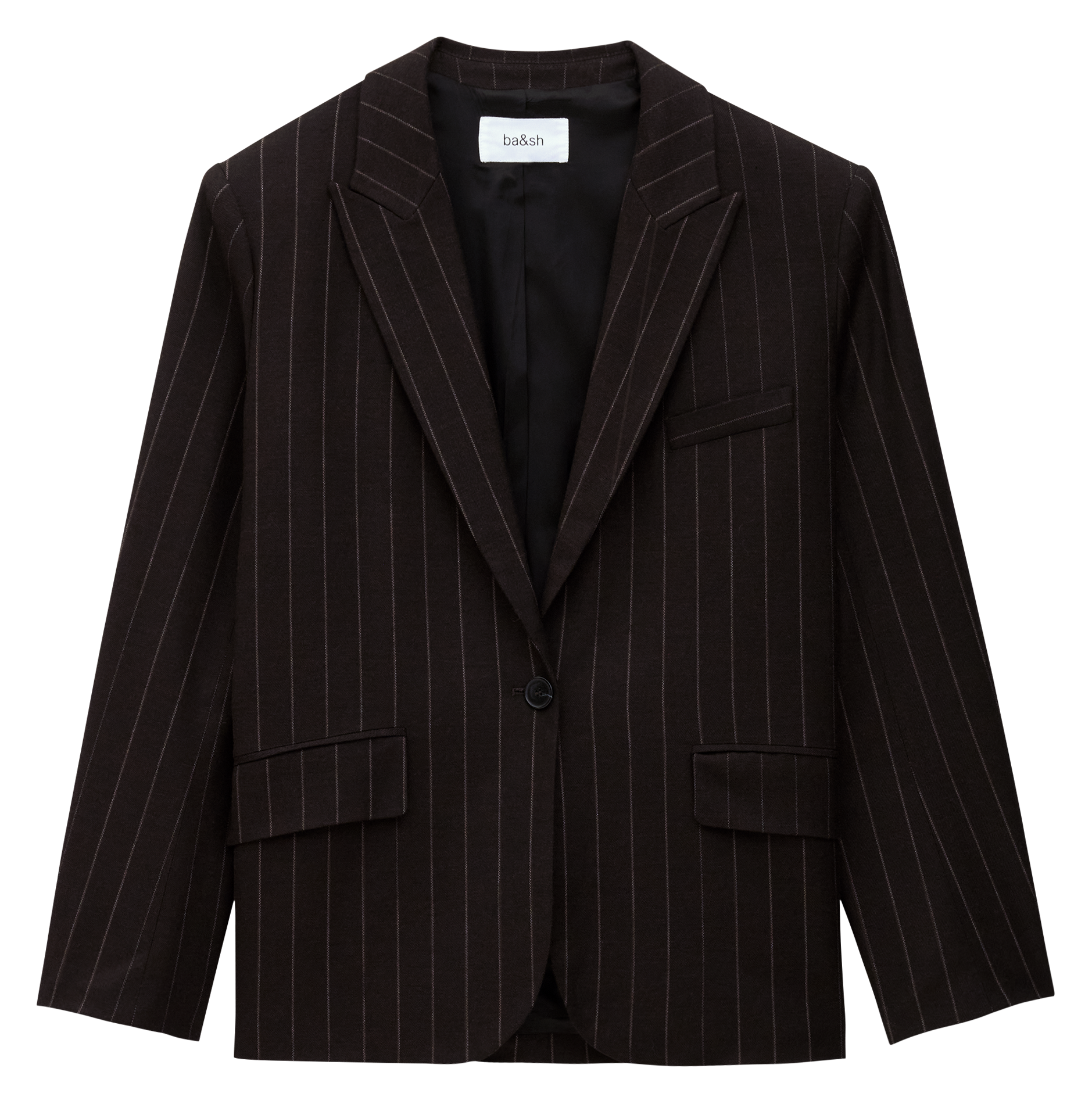 Veste tailleur oversize rayée BA&SH Marron
