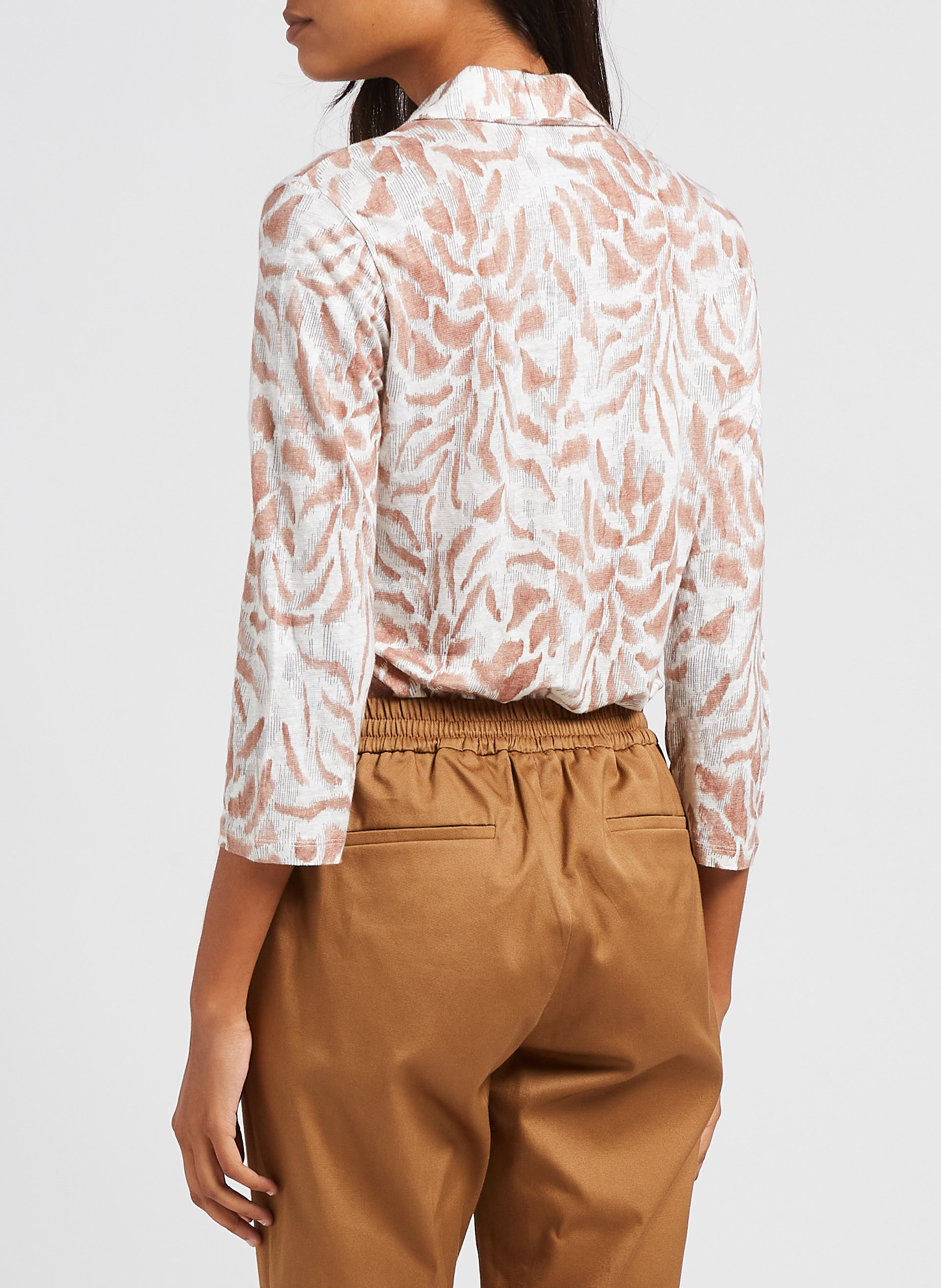 Stretch-blouse | linnenblend MAJESTIC FILATURES Roze