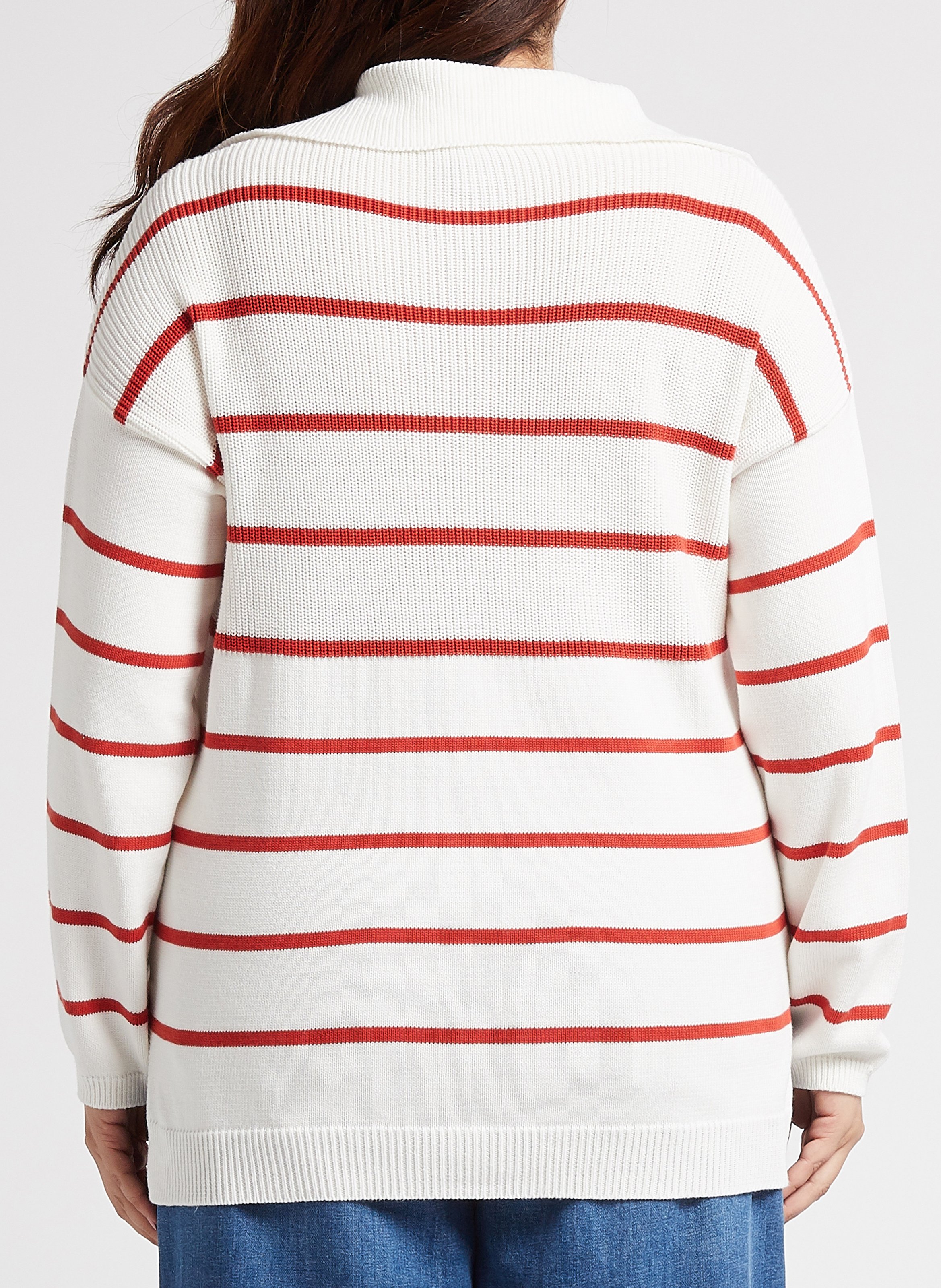 Matrosenpullover aus Baumwolle mit Henley-Ausschnitt PERSONA by Marina Rinaldi Weiss