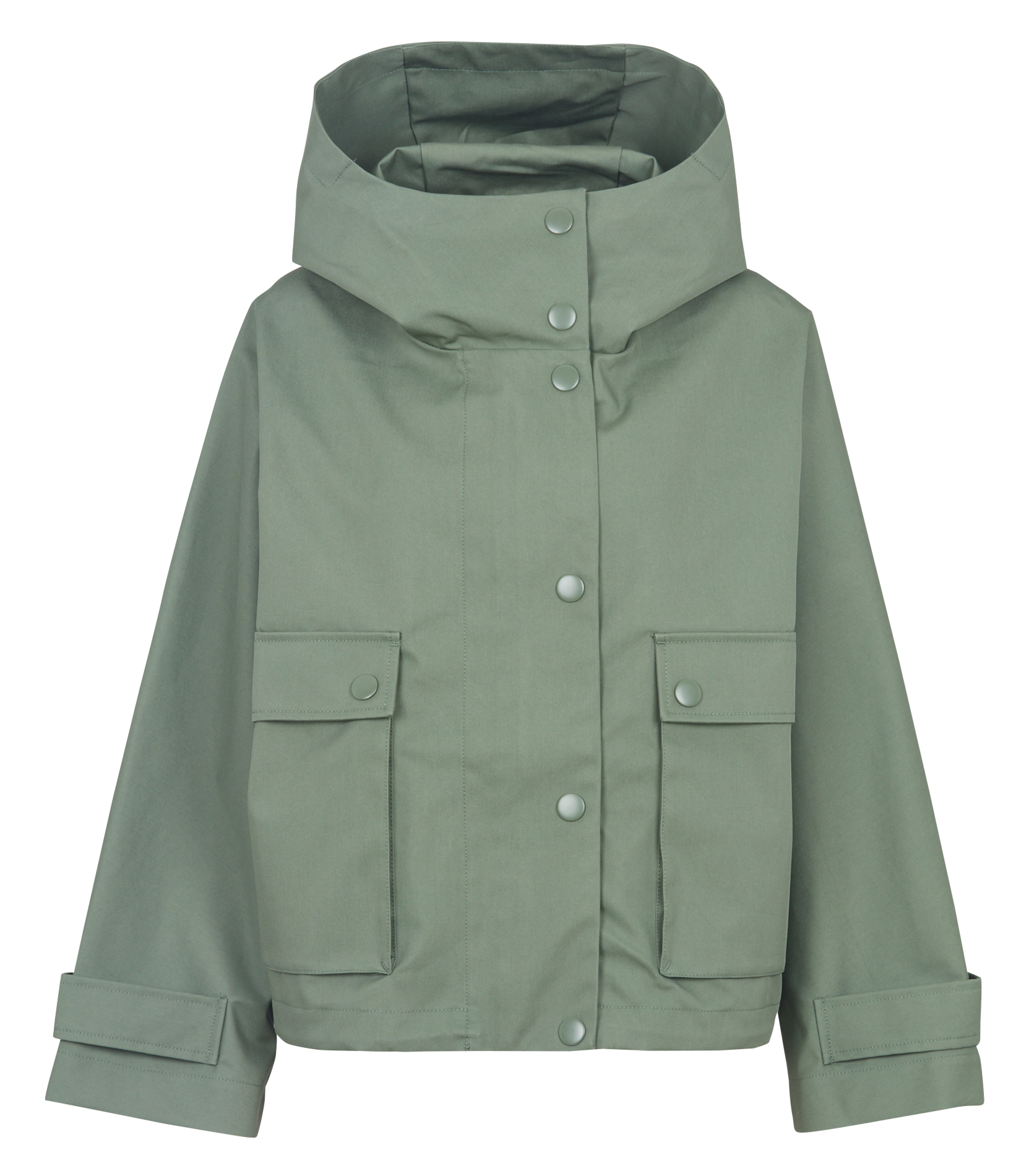 High-neck cotton-blend jacket BELLEROSE Green