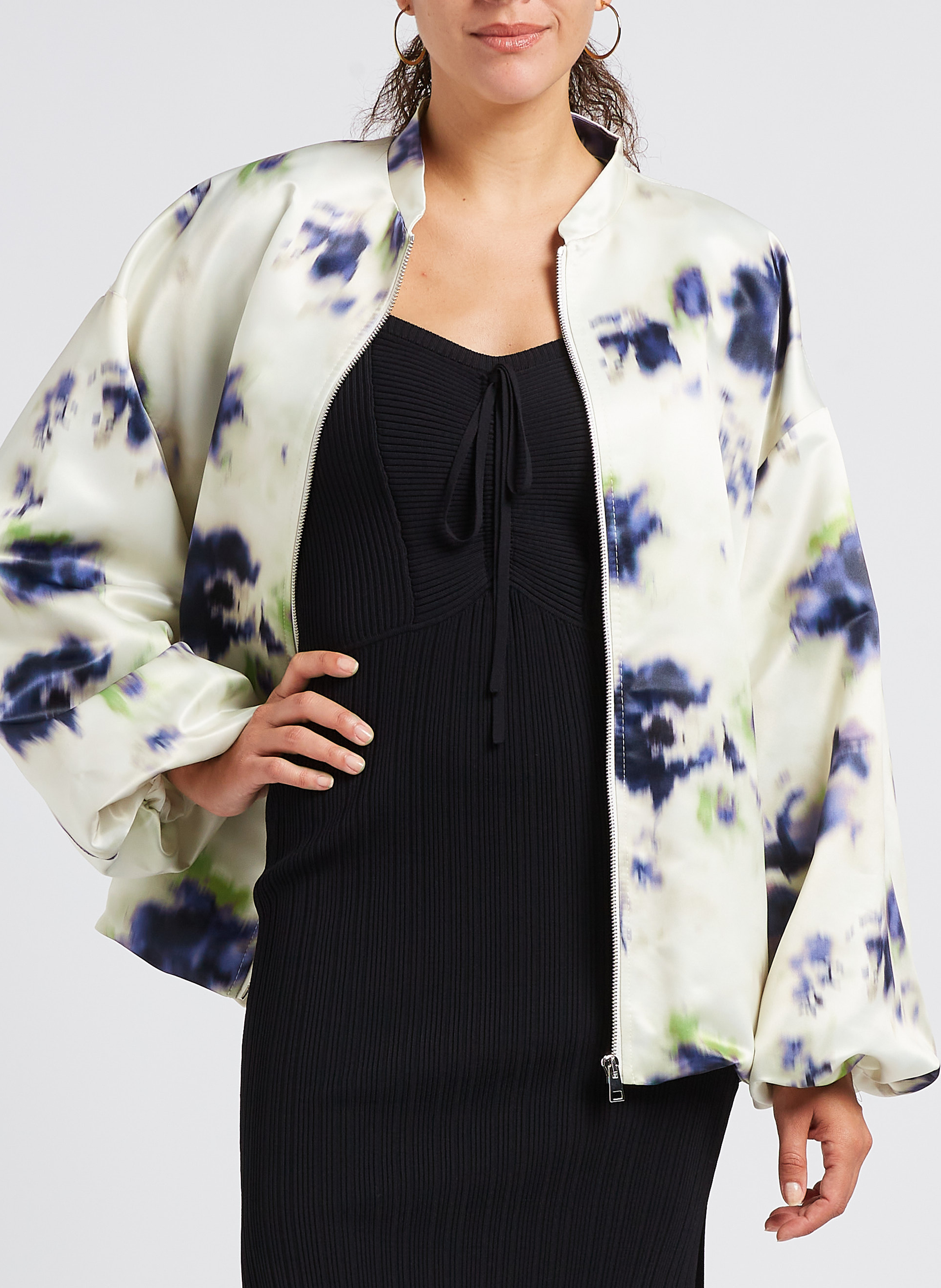 Blouson mit Rundhalskragen und Print IMPERIAL Weiss
