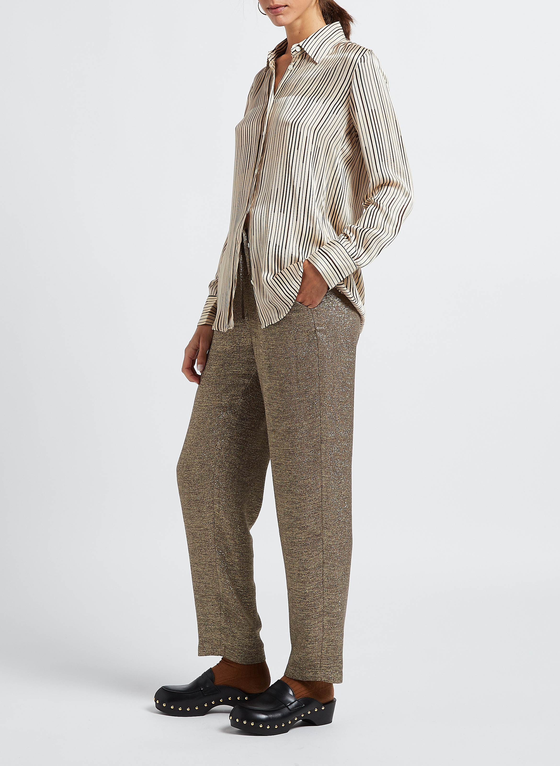 Chemise col classique rayée DIEGA Beige