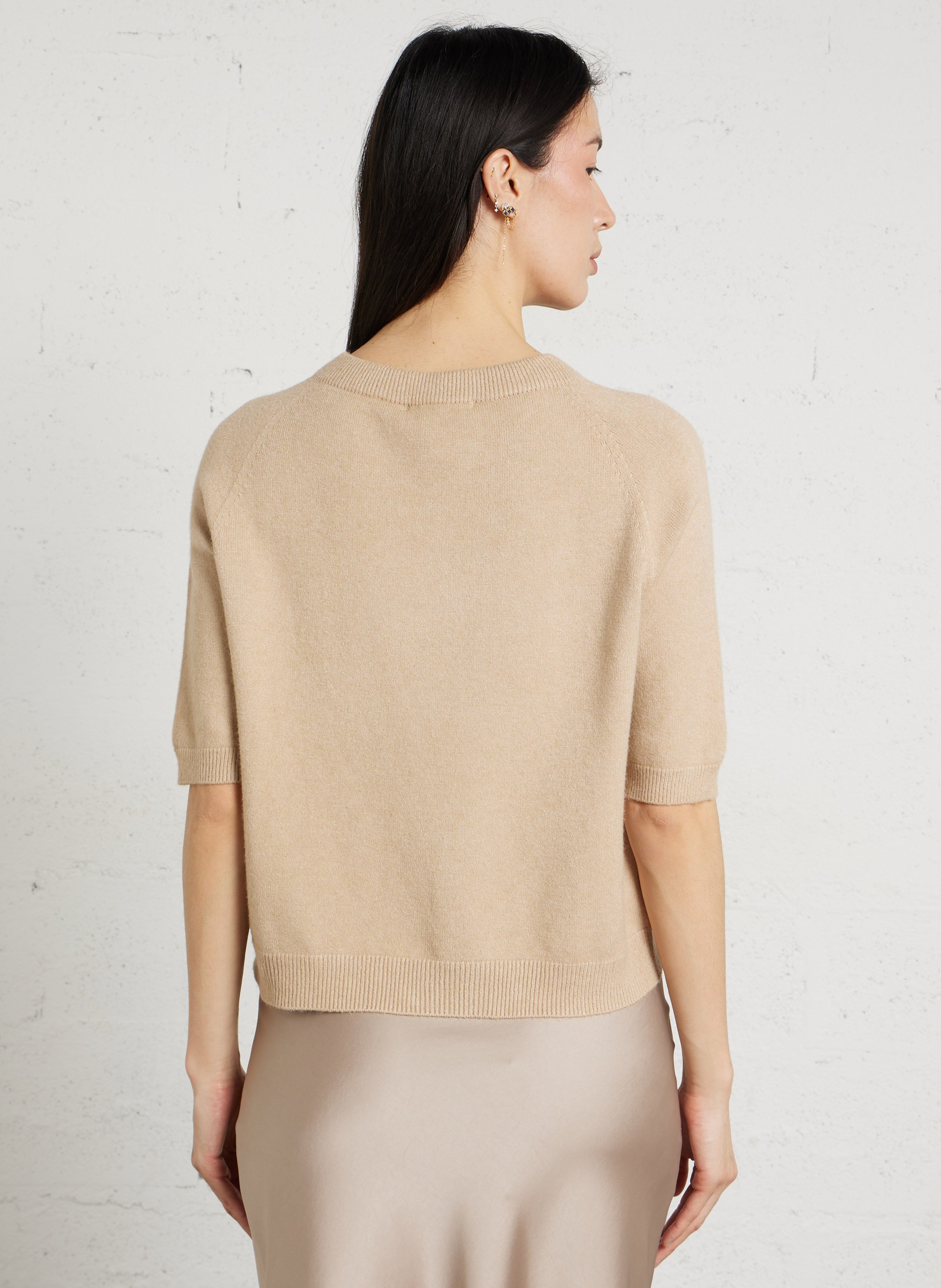 Pull oversize col rond PLEASE Beige