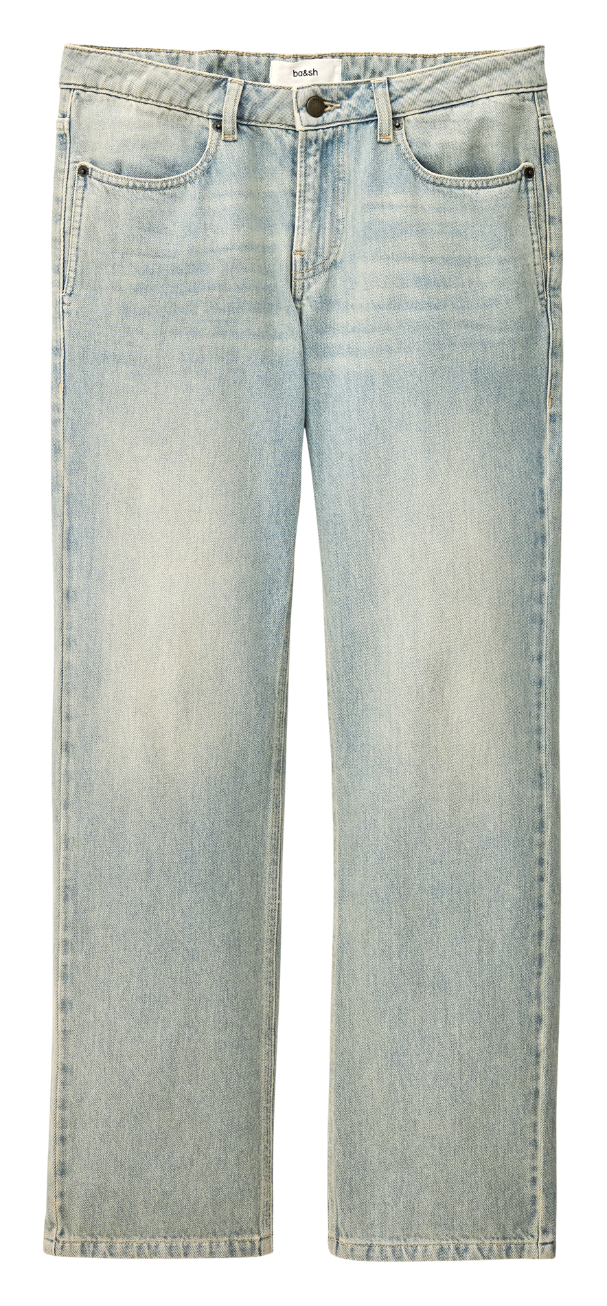 Jean droit taille basse en coton BA&SH Bleu