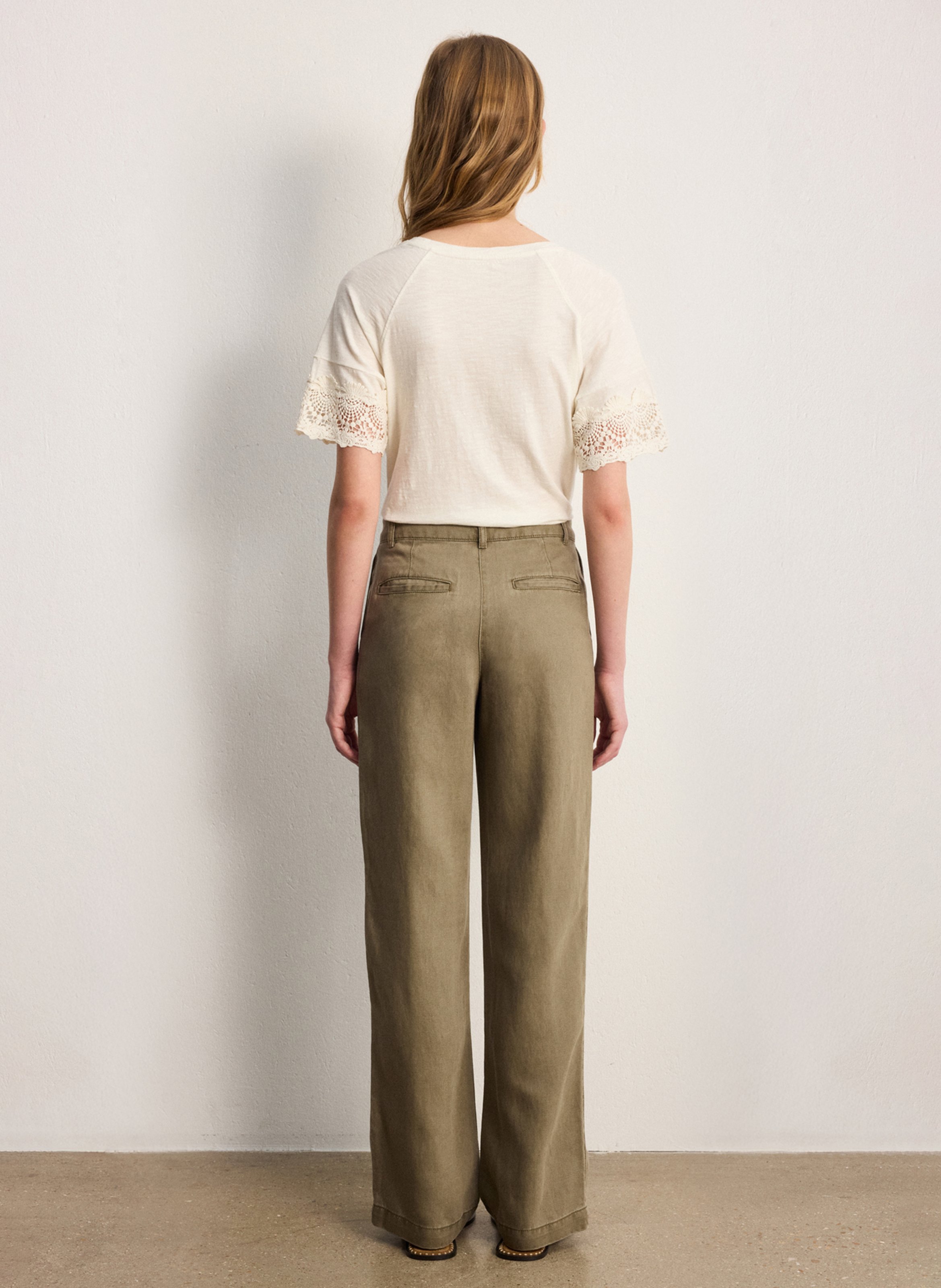 Carrotbroek met hoge taille PABLO Kaki