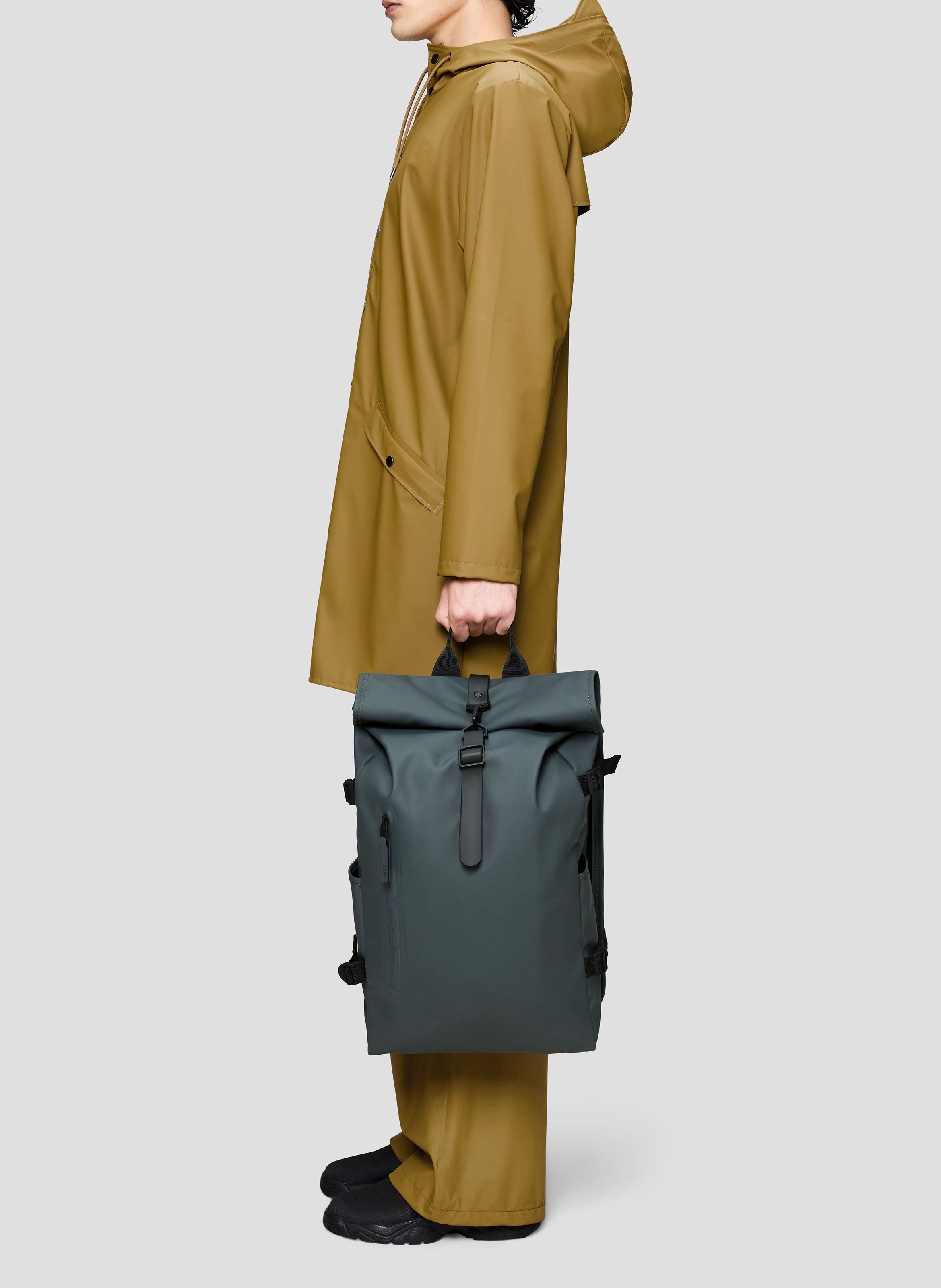 Wasserdichter Rolltop-Rucksack Grau