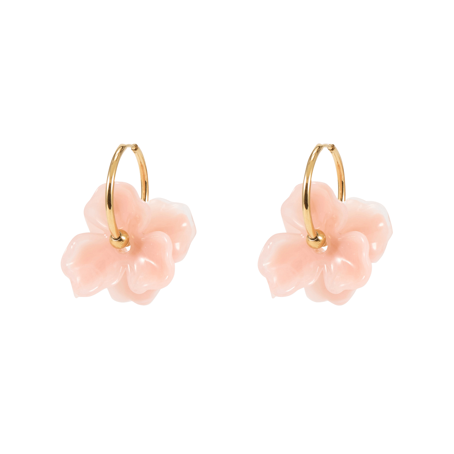 Boucles d'oreilles en résine et acier AU PRINTEMPS PARIS Rose